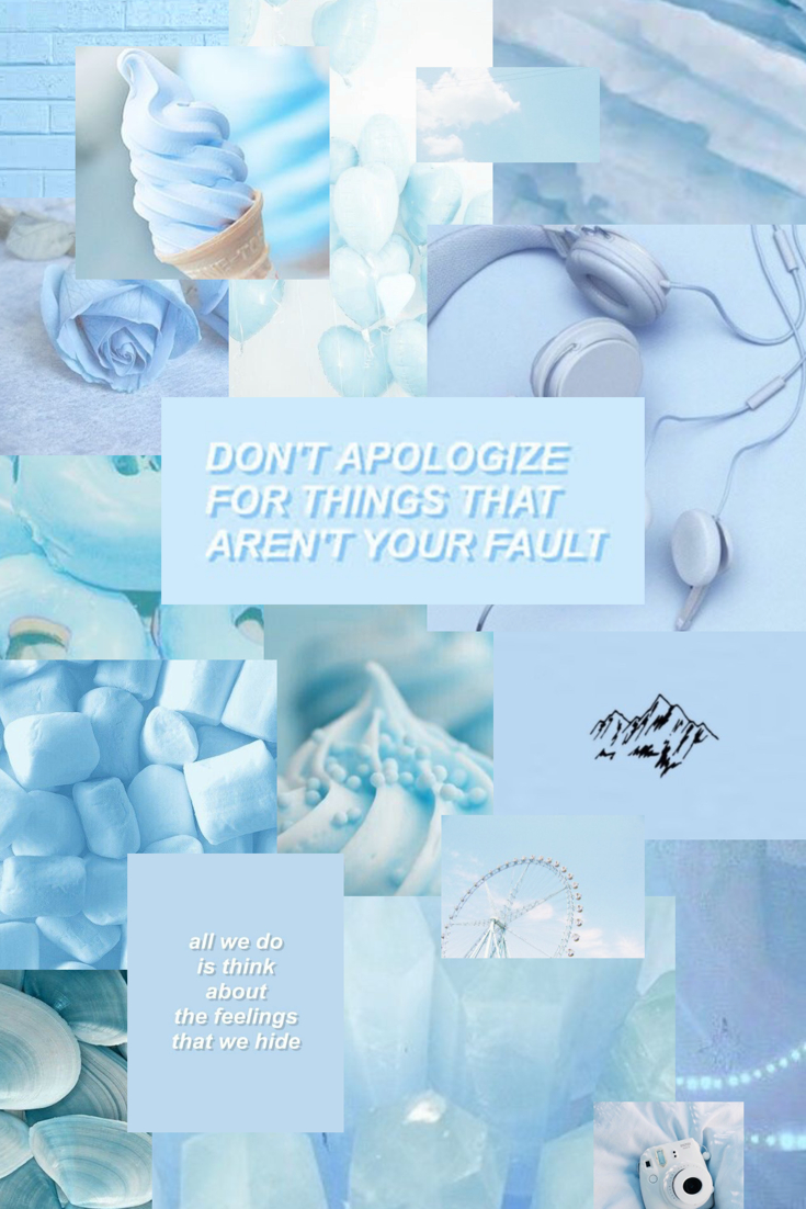 740x1110 A light blue collage. iPhone wallpaper tumblr aesthetic, iPhone wallpaper girly, Baby blue wallpaper, Phone