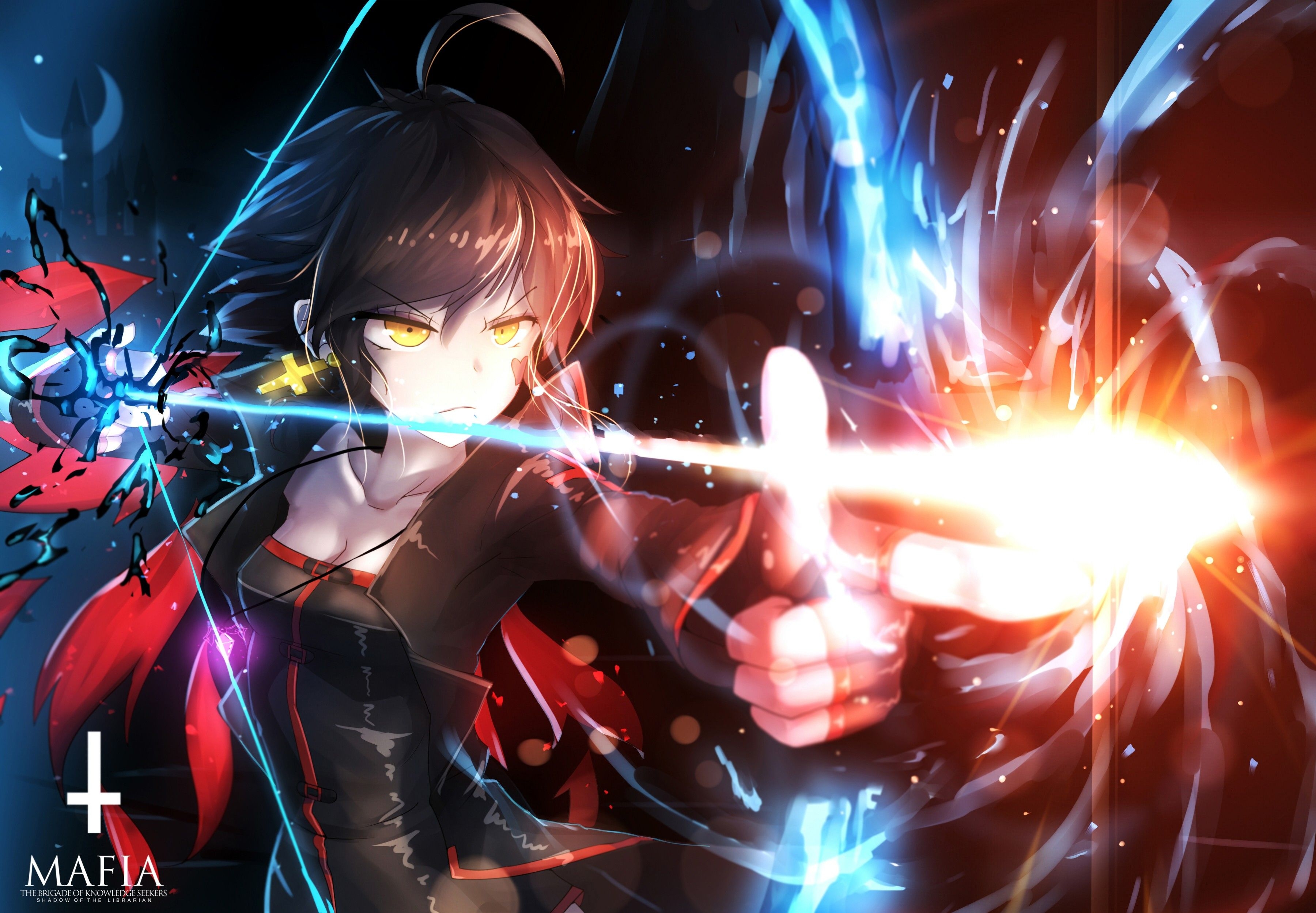 3600x2500 #original characters, #bow and arrow, #magic, #anime girls, Desktop