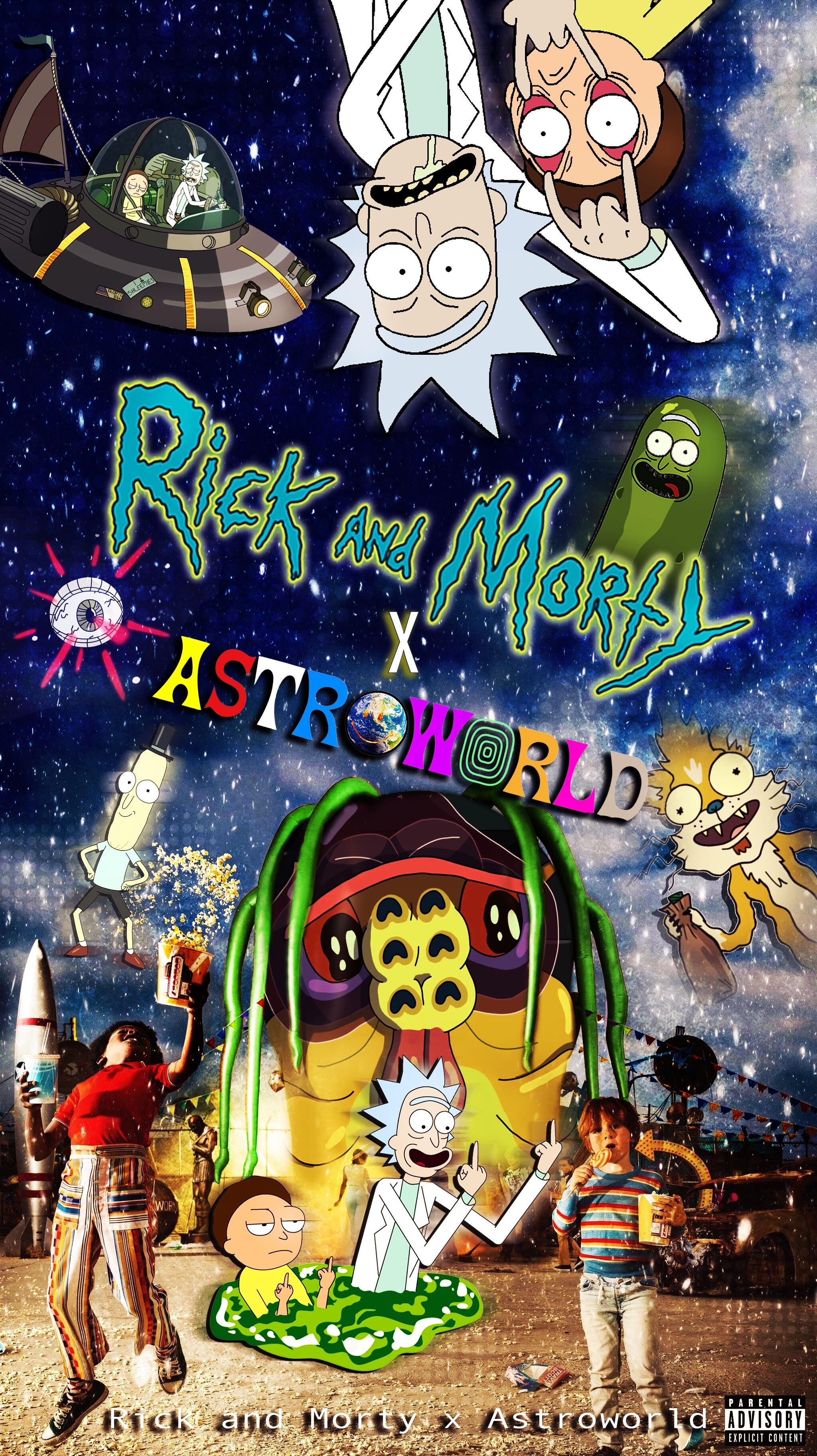 2050x3650 Rick and Morty x Astroworld Wallpaper, Phone