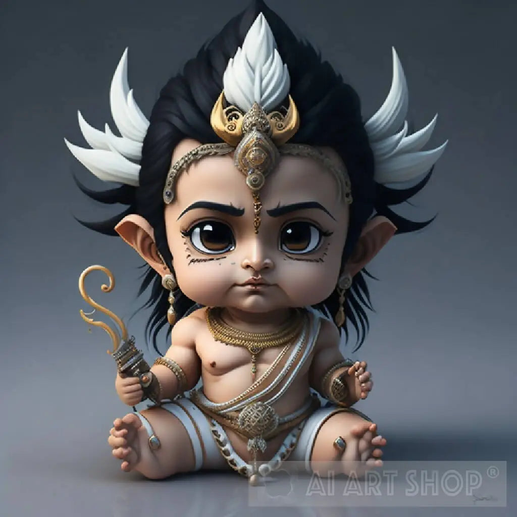 1030x1030 Cute divine shiva, hanuman AI arts, Phone