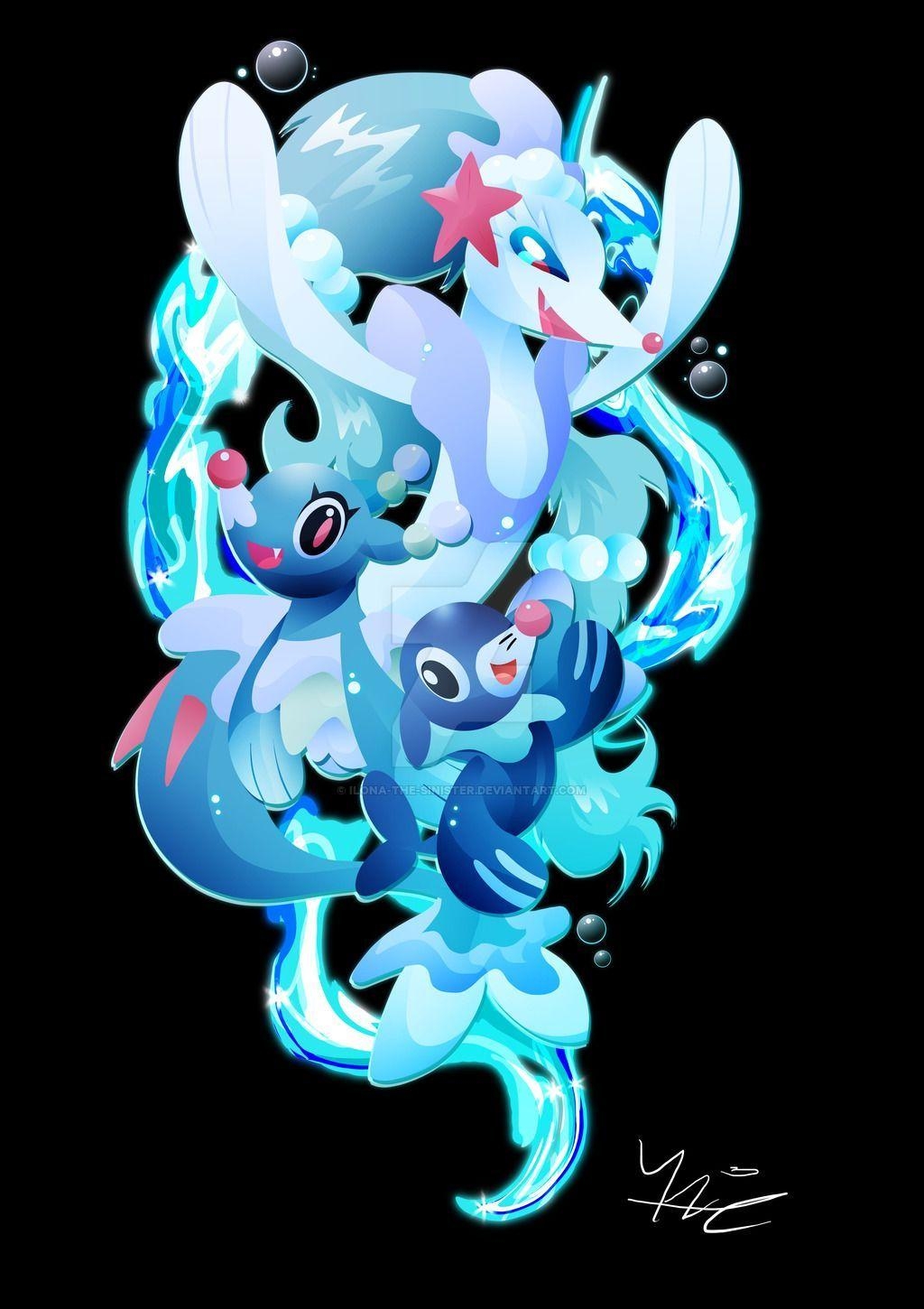 1030x1450 Popplio, Brionne And Primarina By Ilona The Sinister. Pokemon, Phone