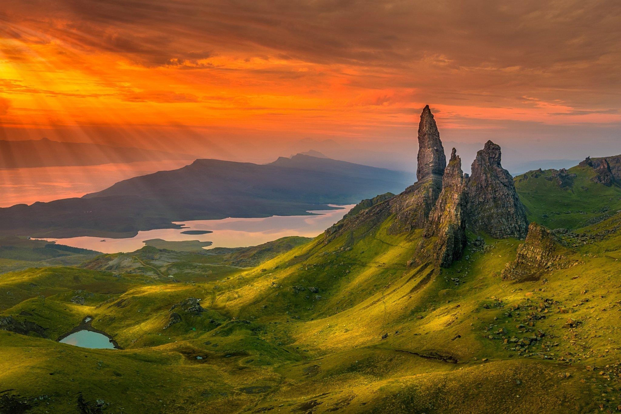 2050x1370 Isle of Skye Scotland mountains rocks lakes landscape wallpaper, Desktop