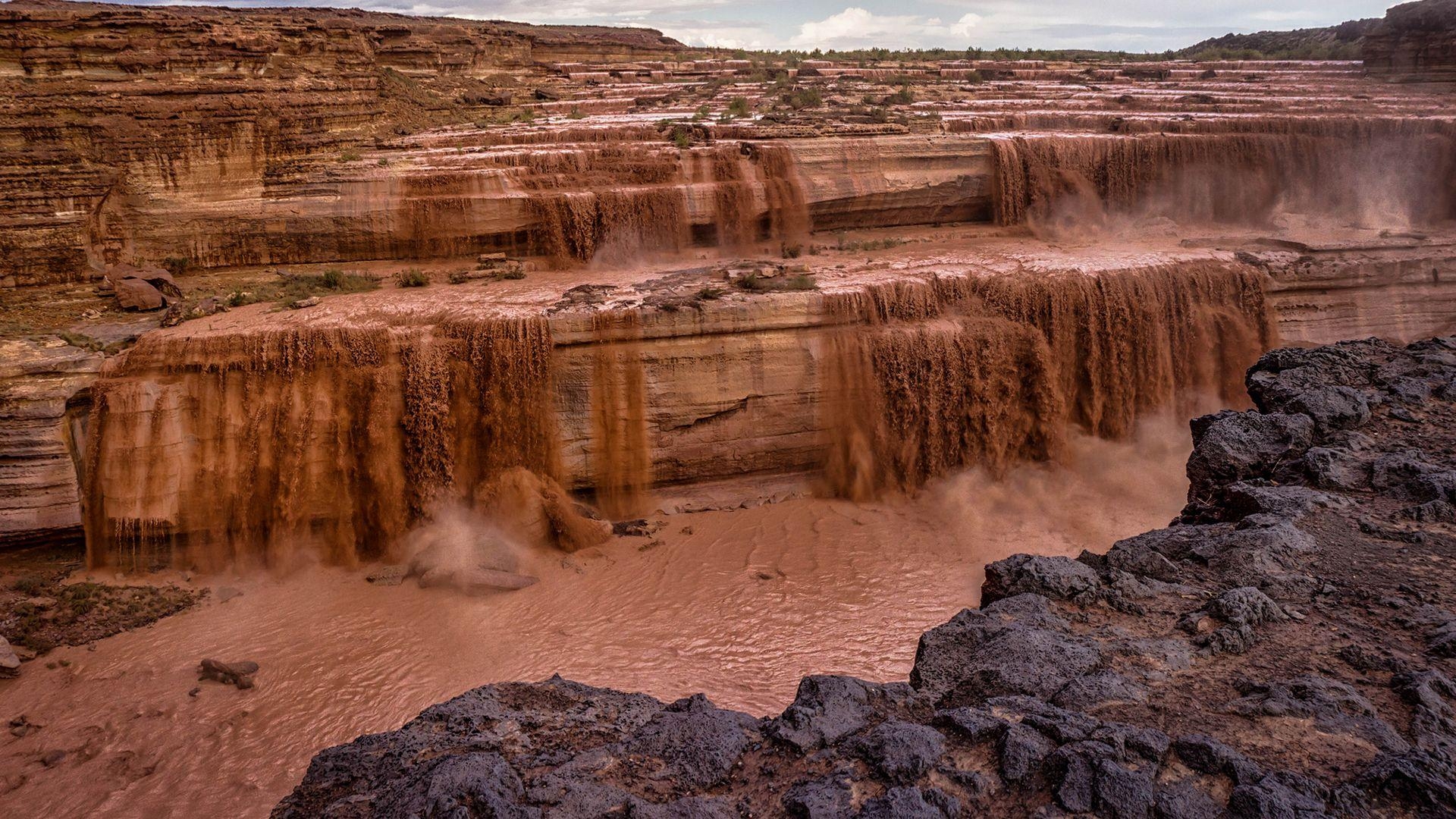 1920x1080 Waterfall Mud desert wallpaperx1080, Desktop