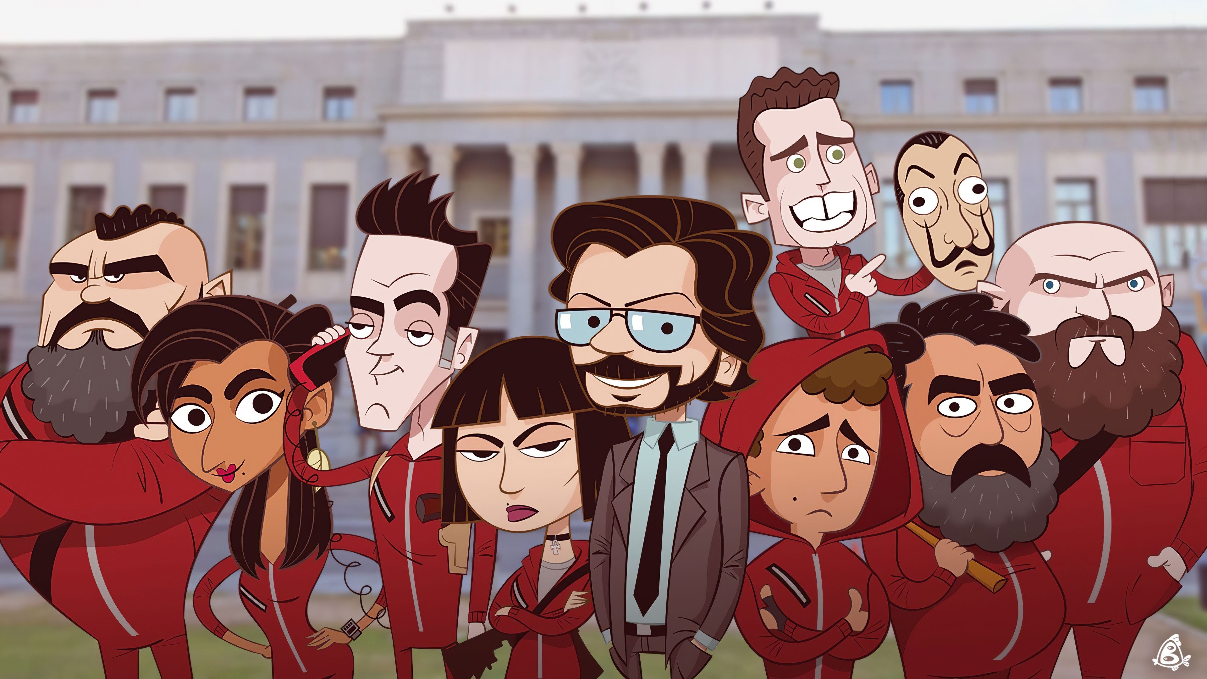 3840x2160 Wallpaper 4k Money Heist Cartoon Money Heist Cartoon 4k wallpaper, Desktop