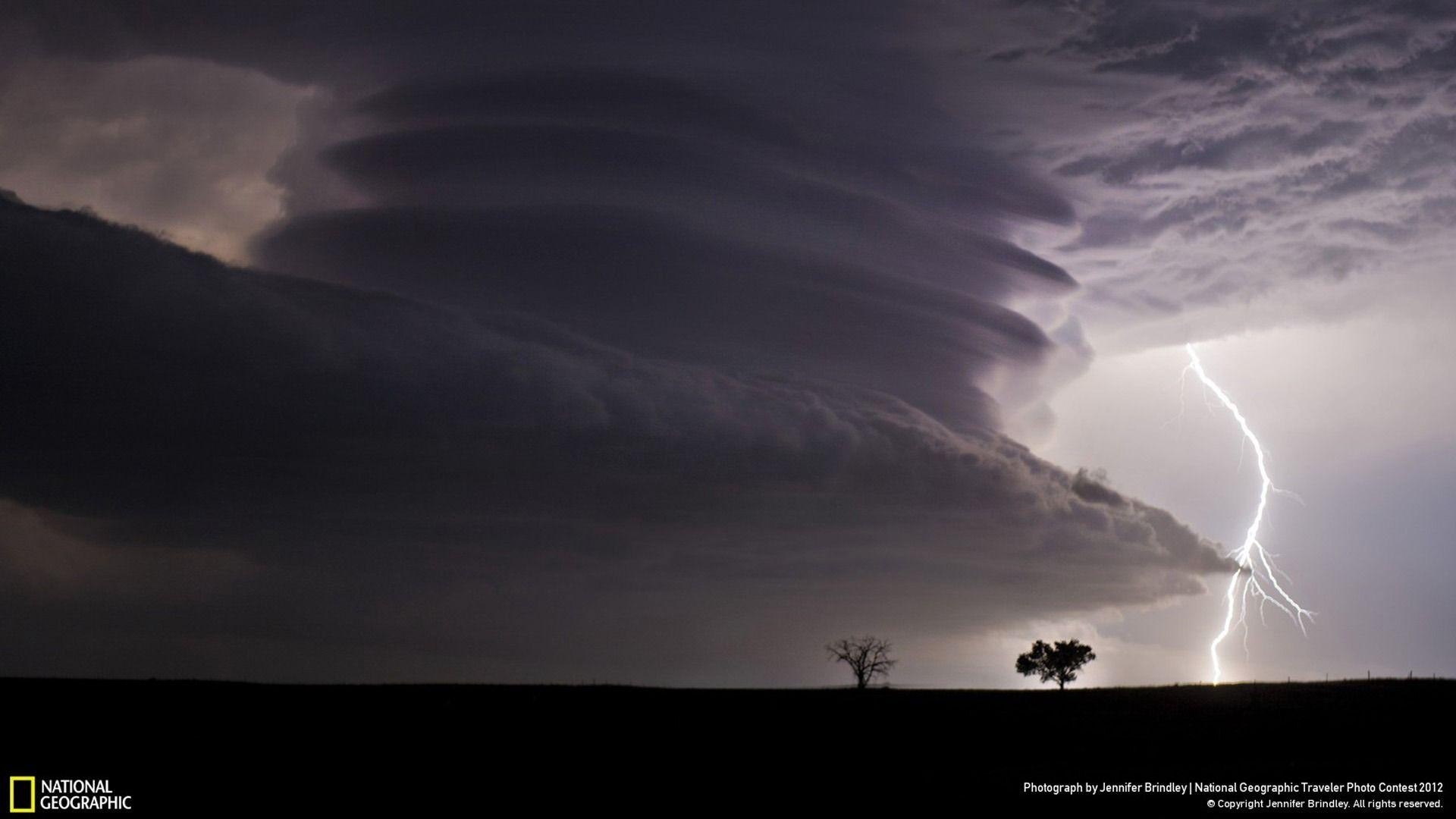 1920x1080 Stacked Supercell With Lightning National Geographic Wallpaper, Desktop