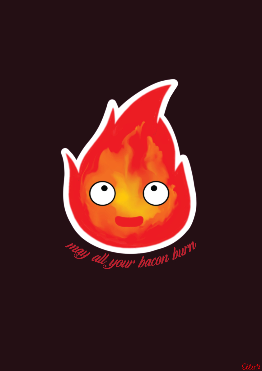 850x1200 I made a Calcifer wallpaper and thought I'd share, Phone