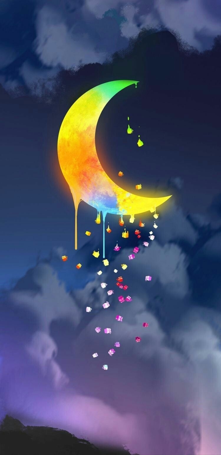 750x1550 Moon & Stars ⭐️ ideas. moon, wallpaper background, stars and moon, Phone