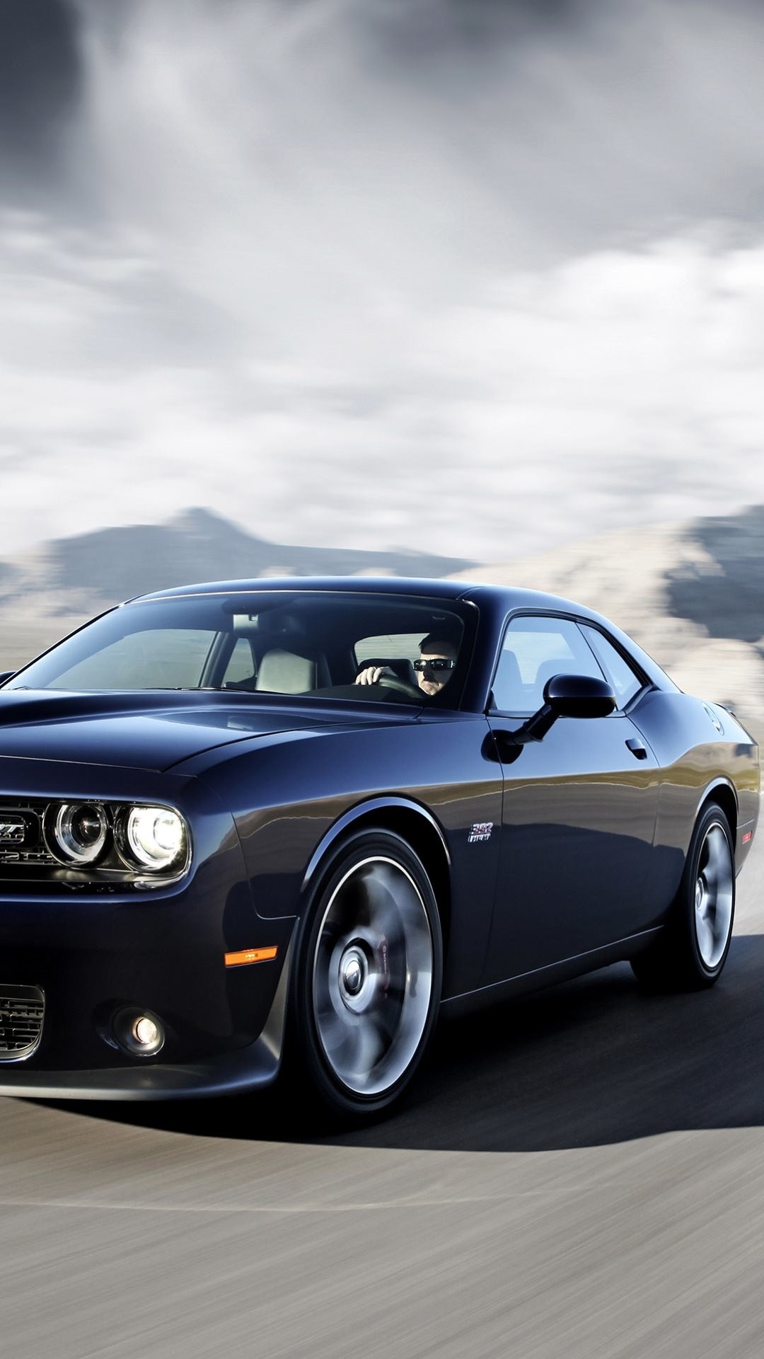 1080x1920 Dodge Challenger Black Hellcat, Phone