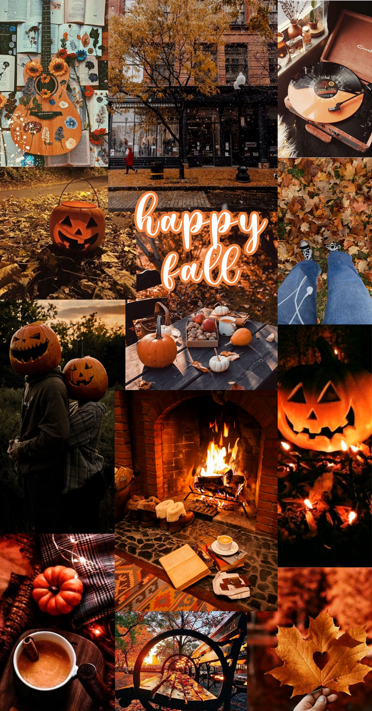 750x1440 Autumn Collage Wallpaper, Happy, Phone