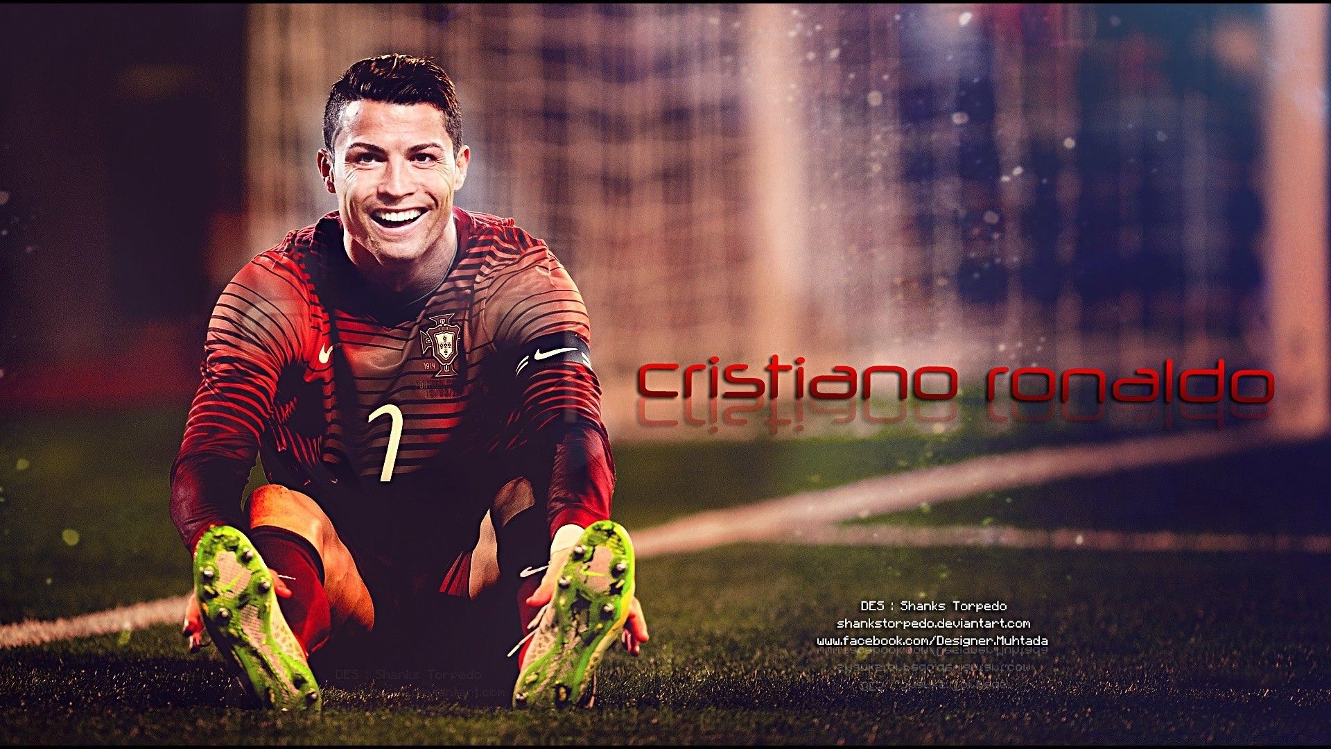 1920x1080 Gold painting of Cristiano Ronaldo, Desktop