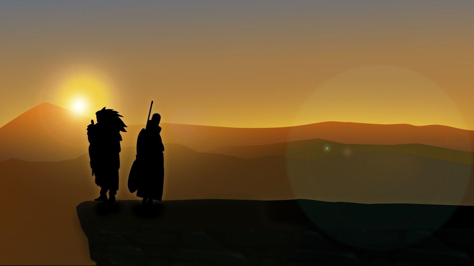 1920x1080 Uchiha Madara and Tobi silhouettes Shippuden Wallpaper #, Desktop