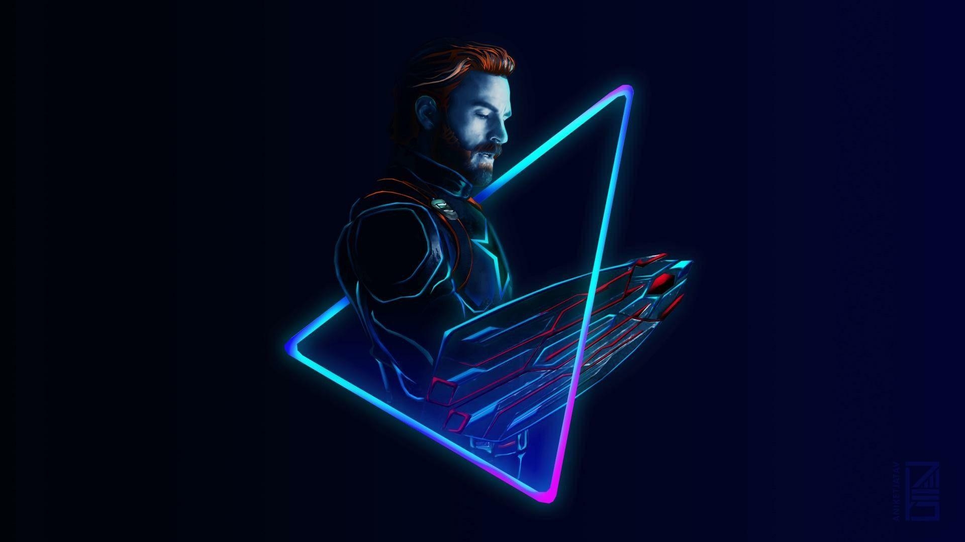 1920x1080 Neon Captain America. Hình nền, Desktop