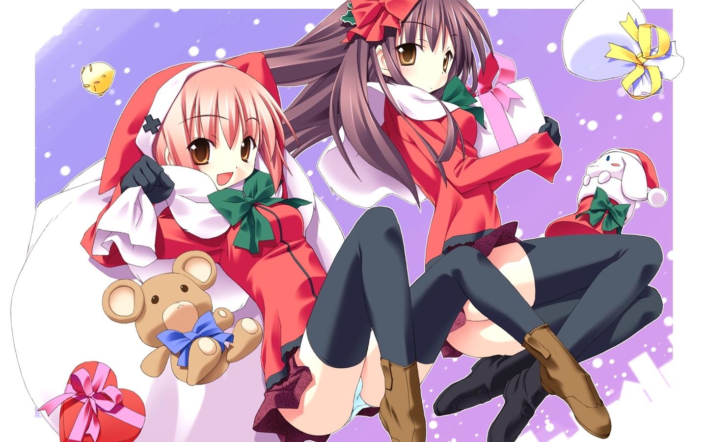 1440x900 Free Cute Anime Girls in Christmas Wallpaper wallpaper, Desktop