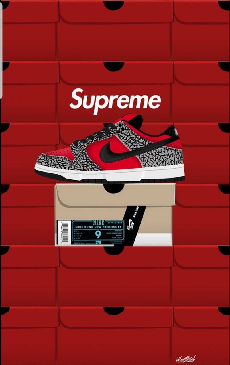 810x1280 Supreme x nike wallpaper, Phone