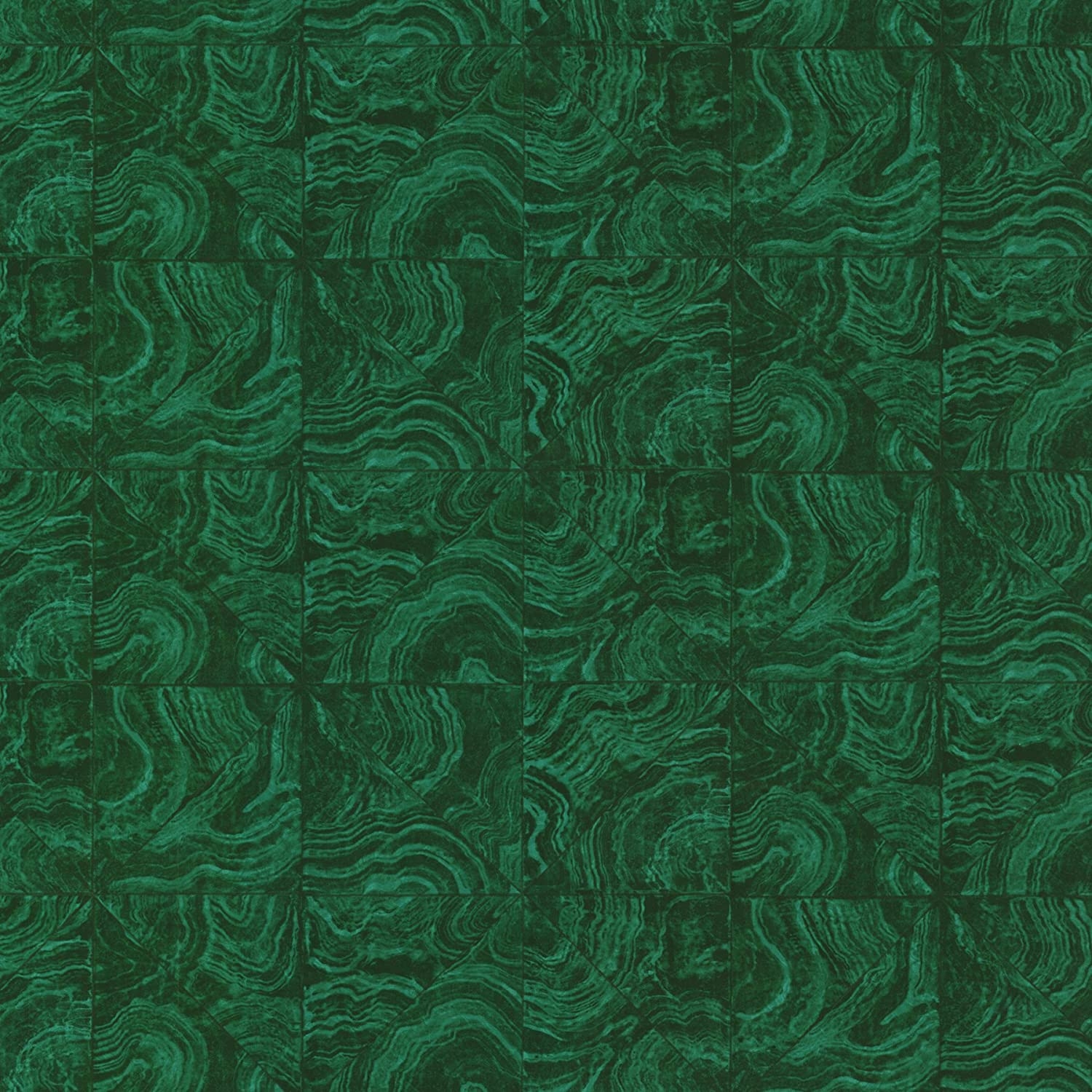 1500x1500 Warner HZN43102 Malachite Stone Tile Wallpaper, Green, Phone