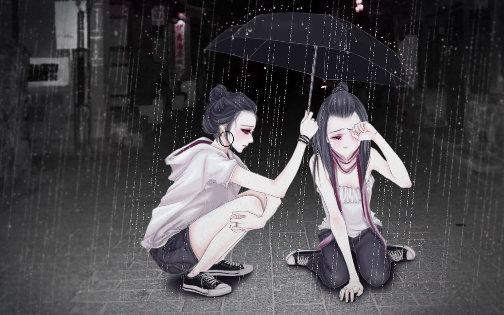 1680x1050 Sad Girl Anime Wallpaper Comics Desktop Background, Desktop