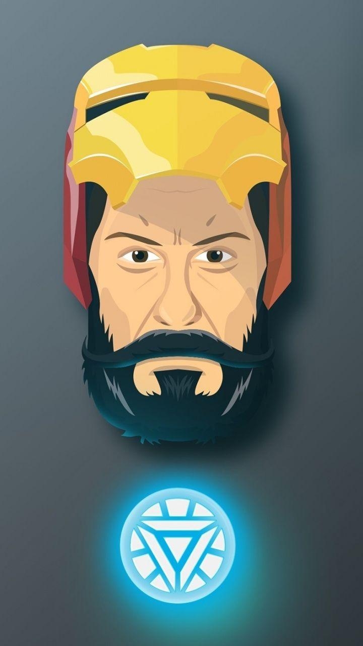 720x1280 Beard, Iron man, superhero, artwork,  wallpaper, Phone