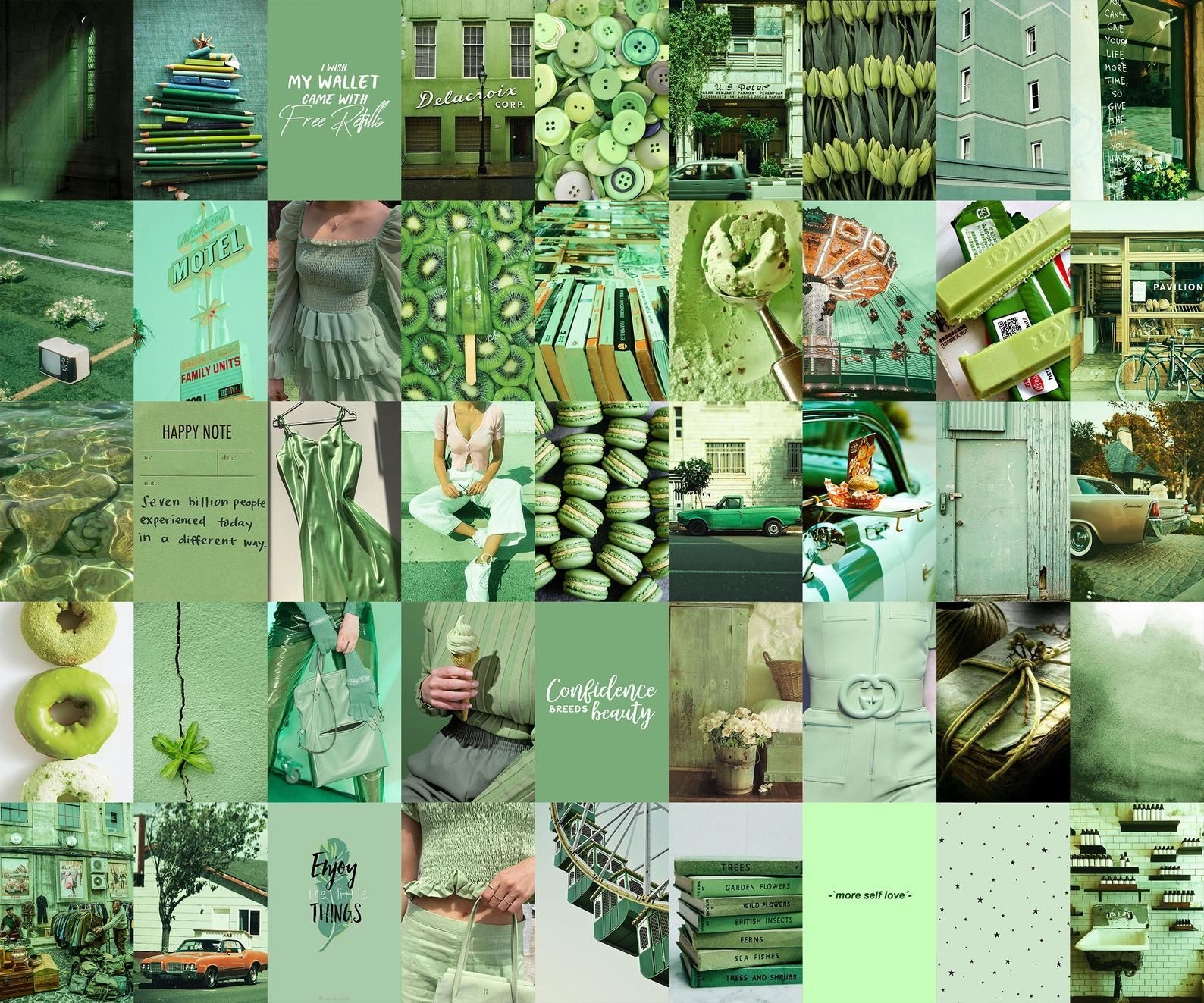 1590x1330 Evergreen Aesthetic Green Wall Collage Kit. Digital Copy. Pack of 50 photo. Collage kit. Green aesthetic, Dark green aesthetic, Wall collage, Desktop