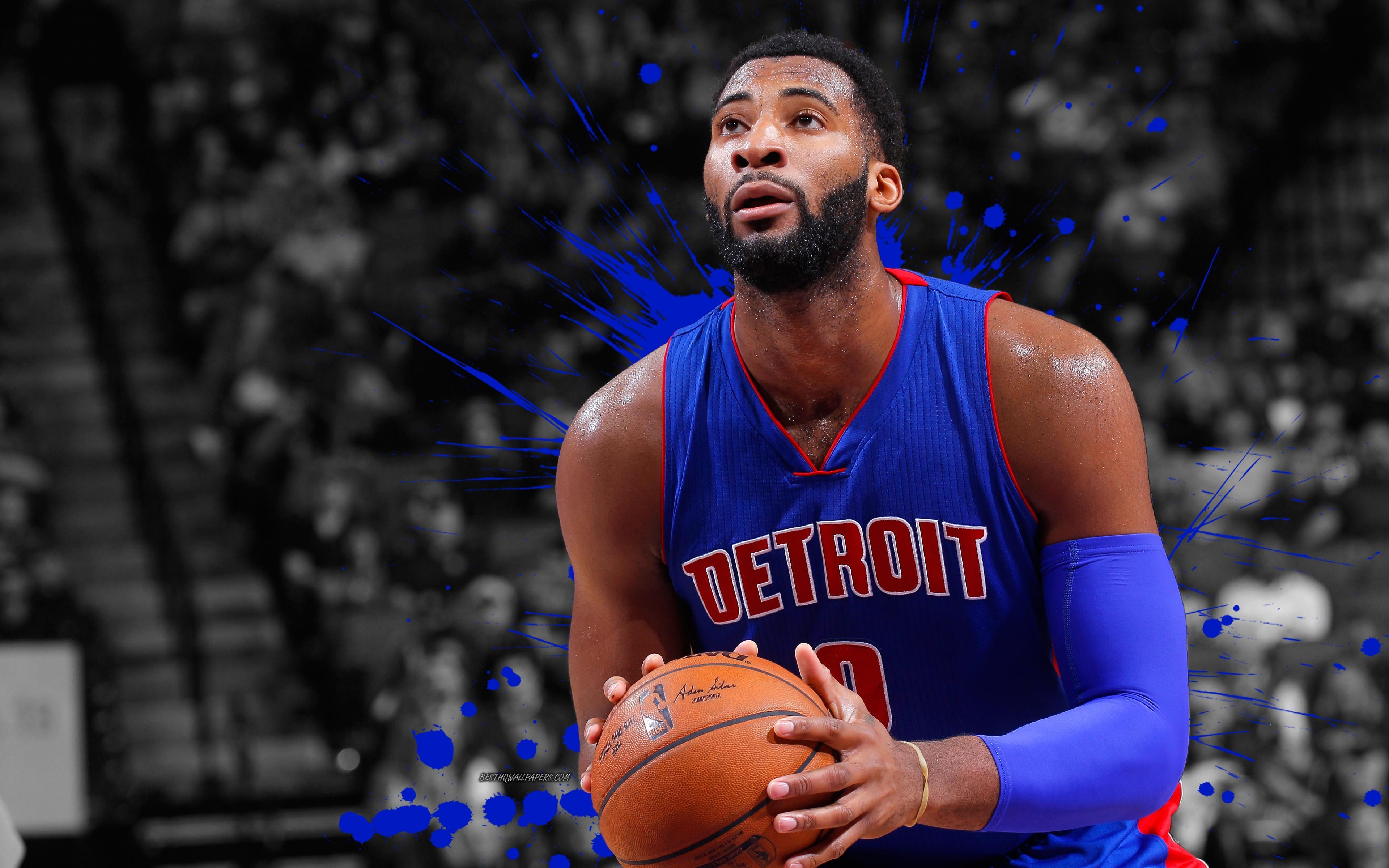 3840x2400 Download wallpaper Andre Drummond, 4k, basketball players, NBA, Desktop