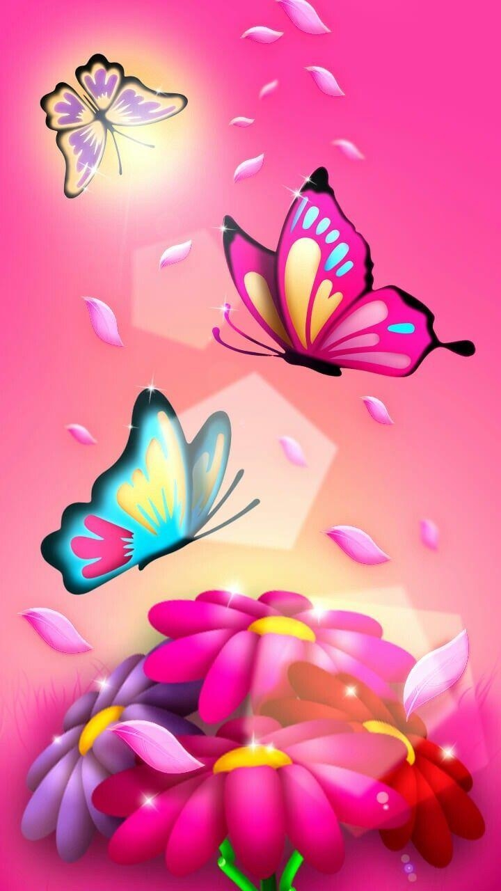 720x1280 Pink butterfly. Crafts. Butterfly, Wallpaper, Phone