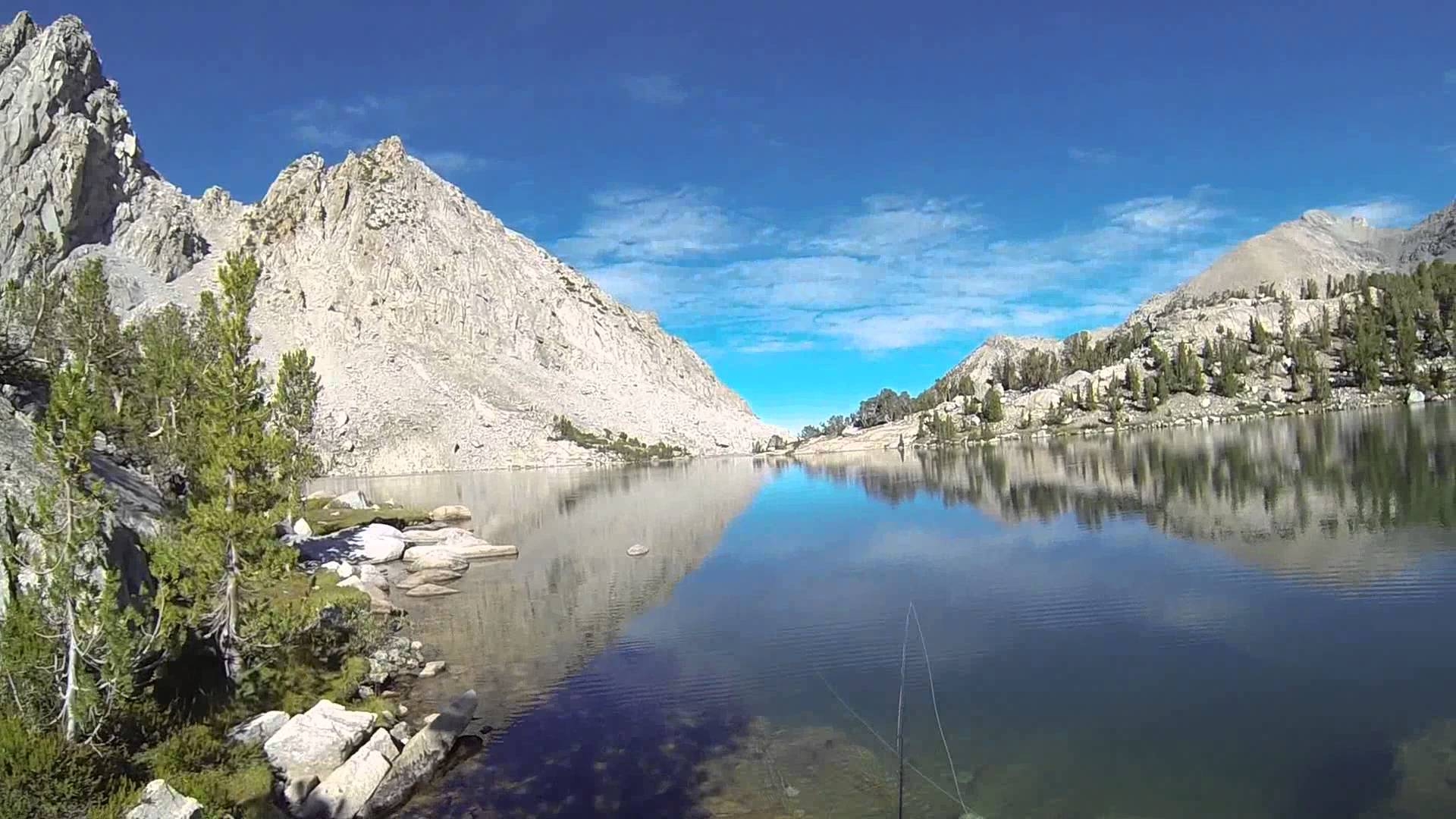 1920x1080 Fishing for trout in Kearsarge Lake in the Kings Canyon National, Desktop