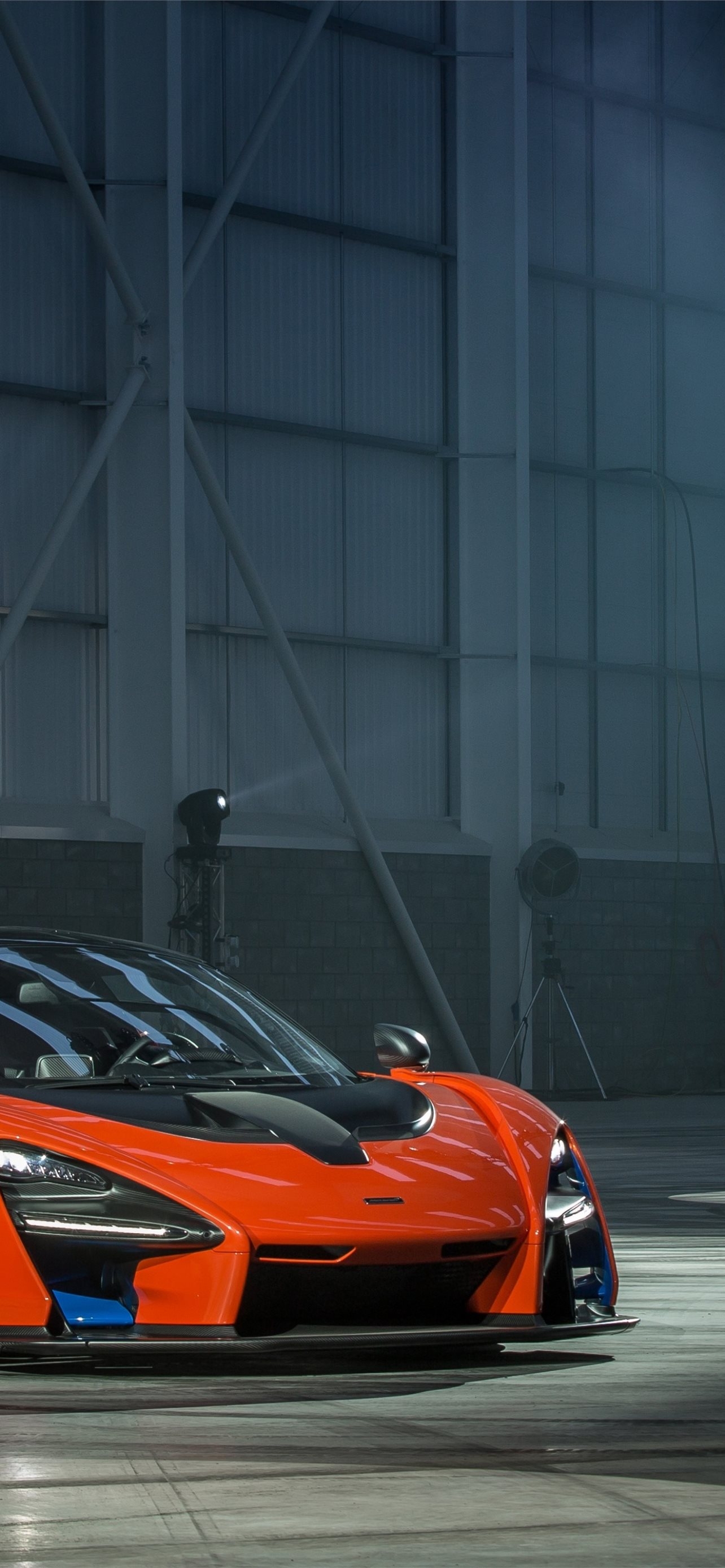 1290x2780 Mclaren Senna P15 Orange Garage Lights Supercar Ca. iPhone Wallpaper Free Download, Phone