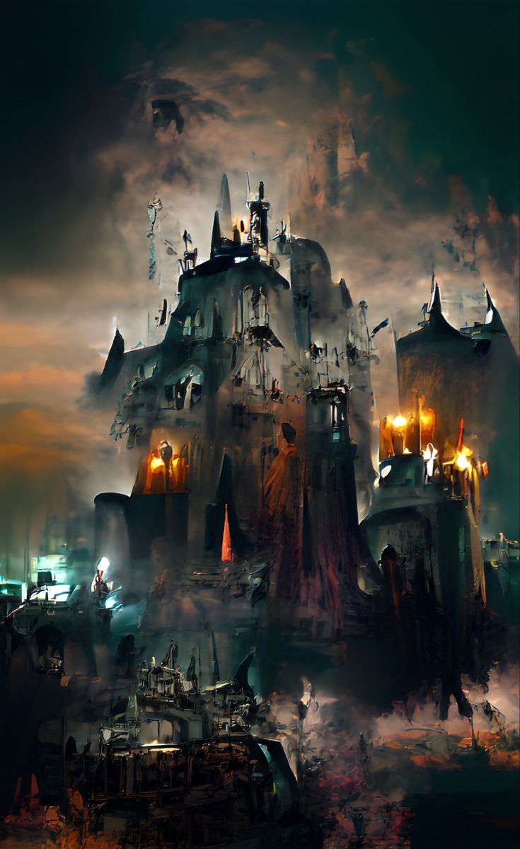 740x1200 Fantasy land witch demon castle. Dark, Phone