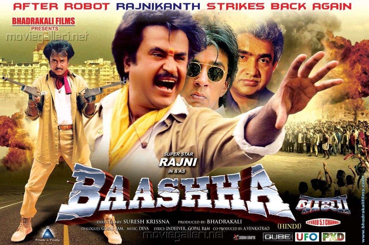 1280x860 Rajinikanth Baashha Hindi Movie Wallpaper. New Movie Posters, Desktop