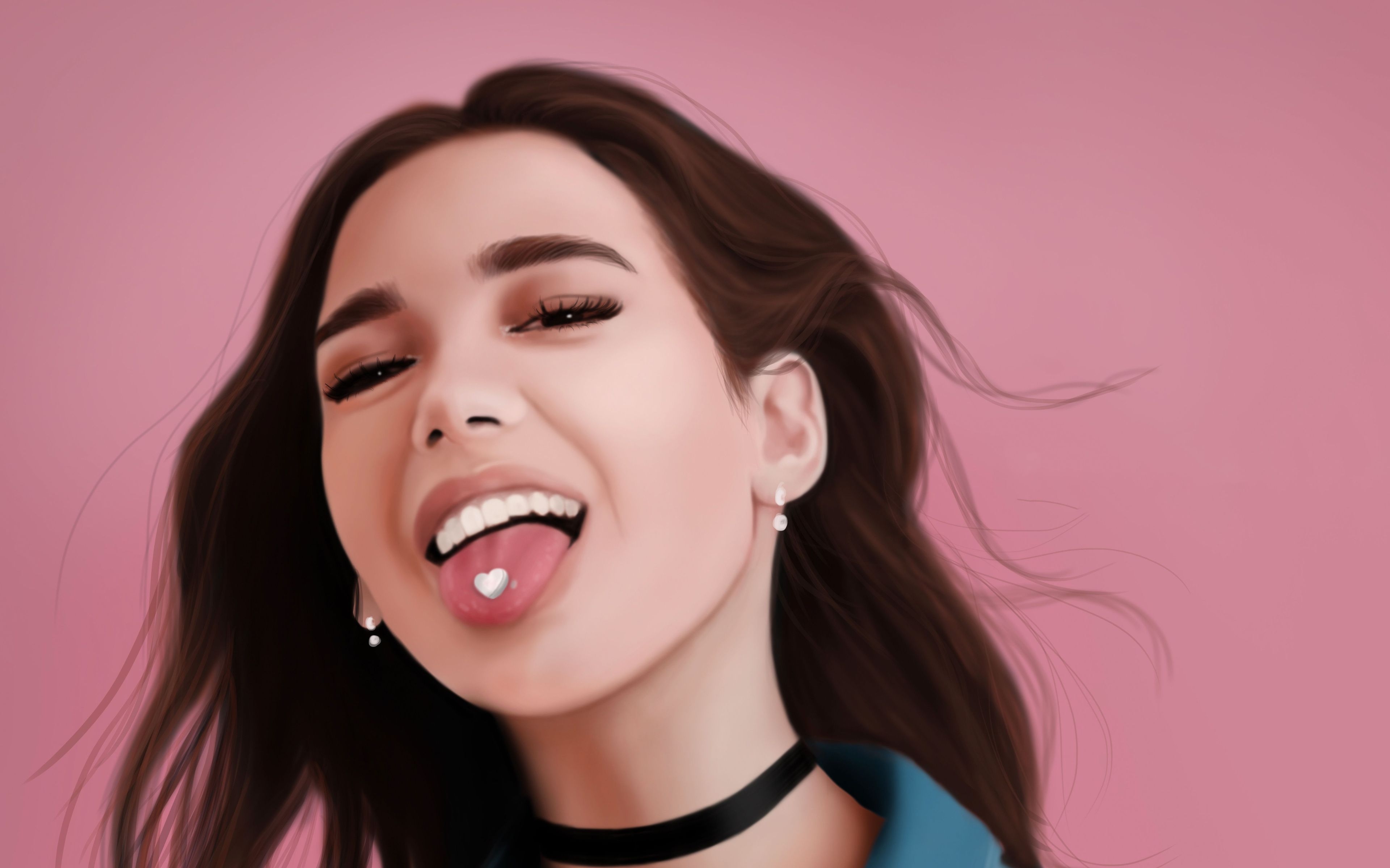 3840x2400 Dua Lipa, 4k, Portrait, Photohoot, Superstars, Lipa Tongue, Desktop