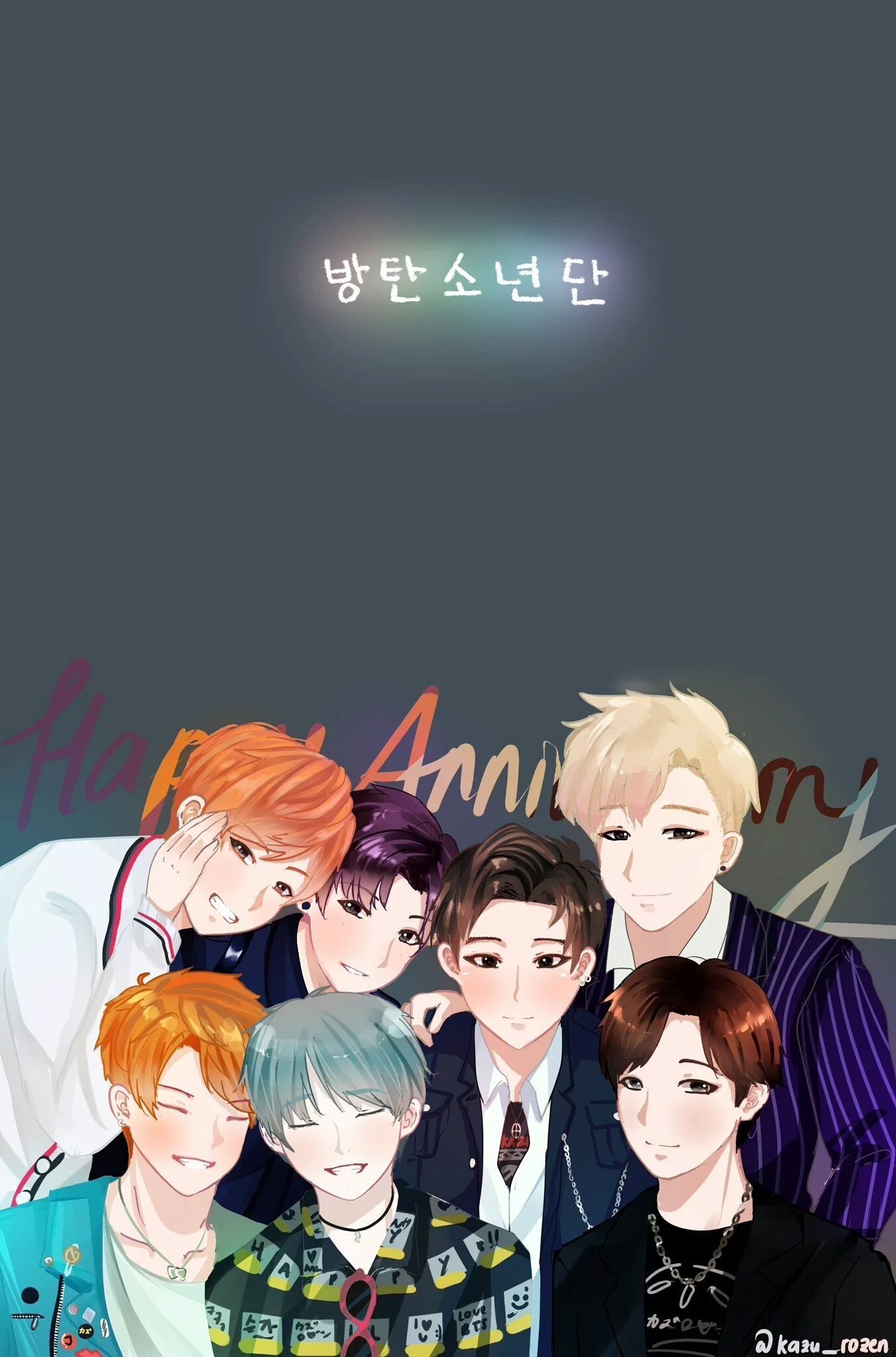 1360x2050 BTS Anime Computer Wallpaper, Phone