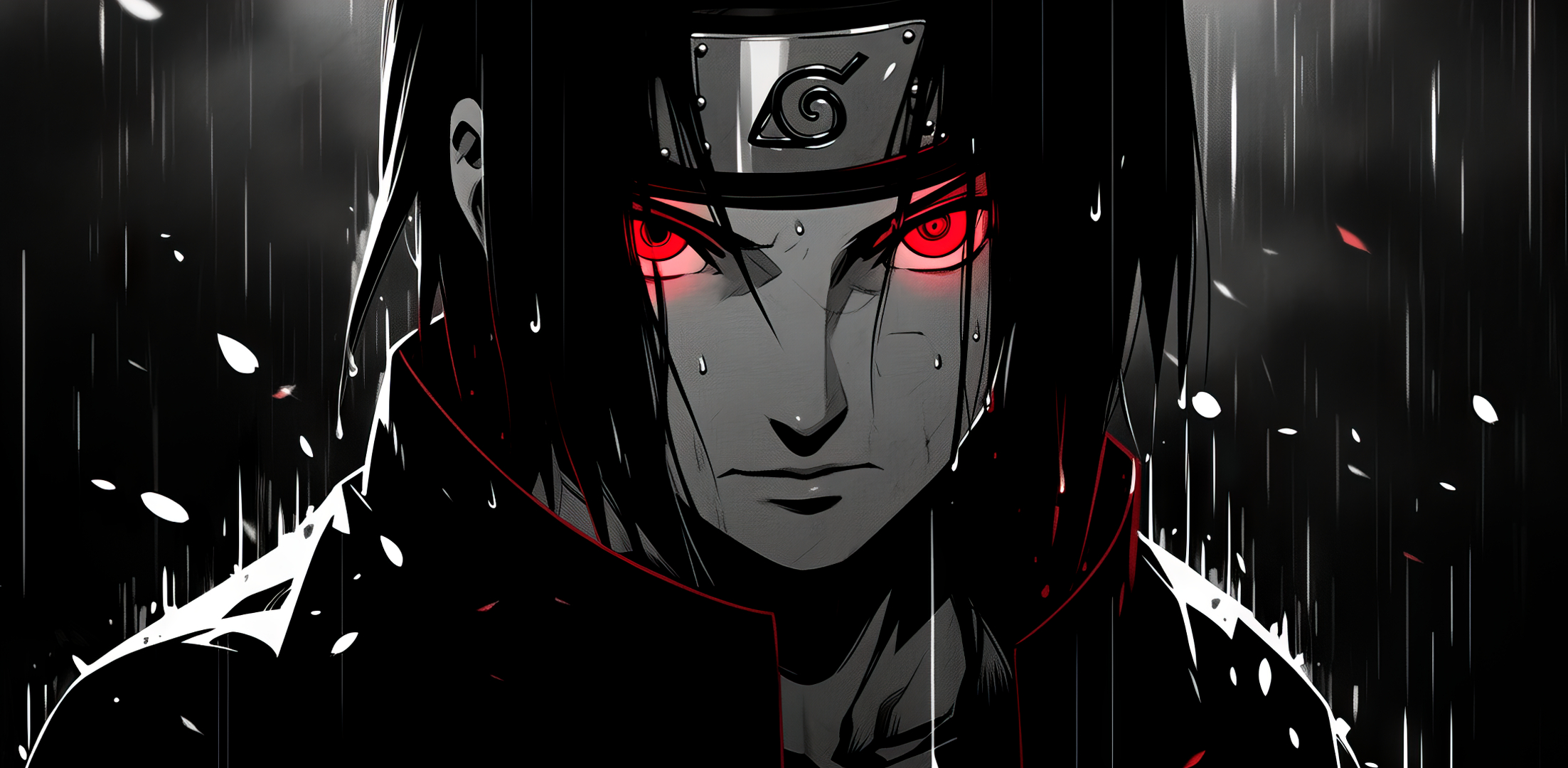 2210x1080 Itachi Uchiha Manga Style Wallpaper, Dual Screen