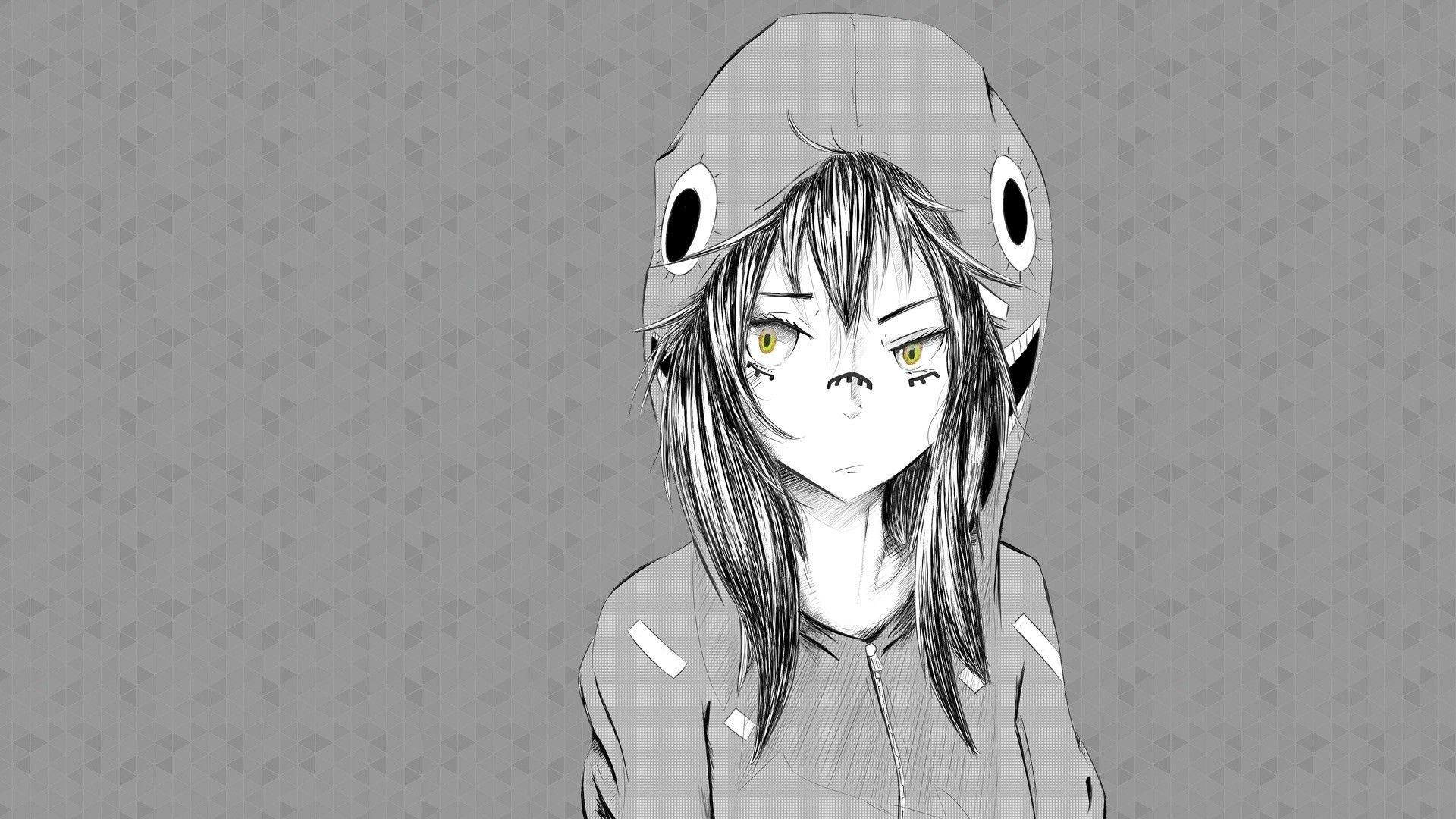 1920x1080 Black and White Anime Aesthetic Wallpaper Free Black and White Anime Aesthetic Background, Desktop