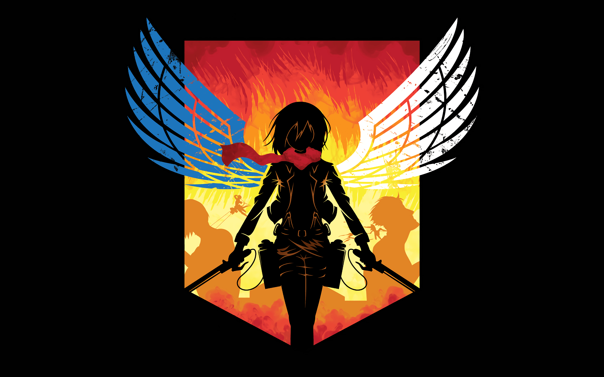 1920x1200 Anime Wallpaper  Shingeki no Kyojin, Mikasa Ackerman, logo, Desktop