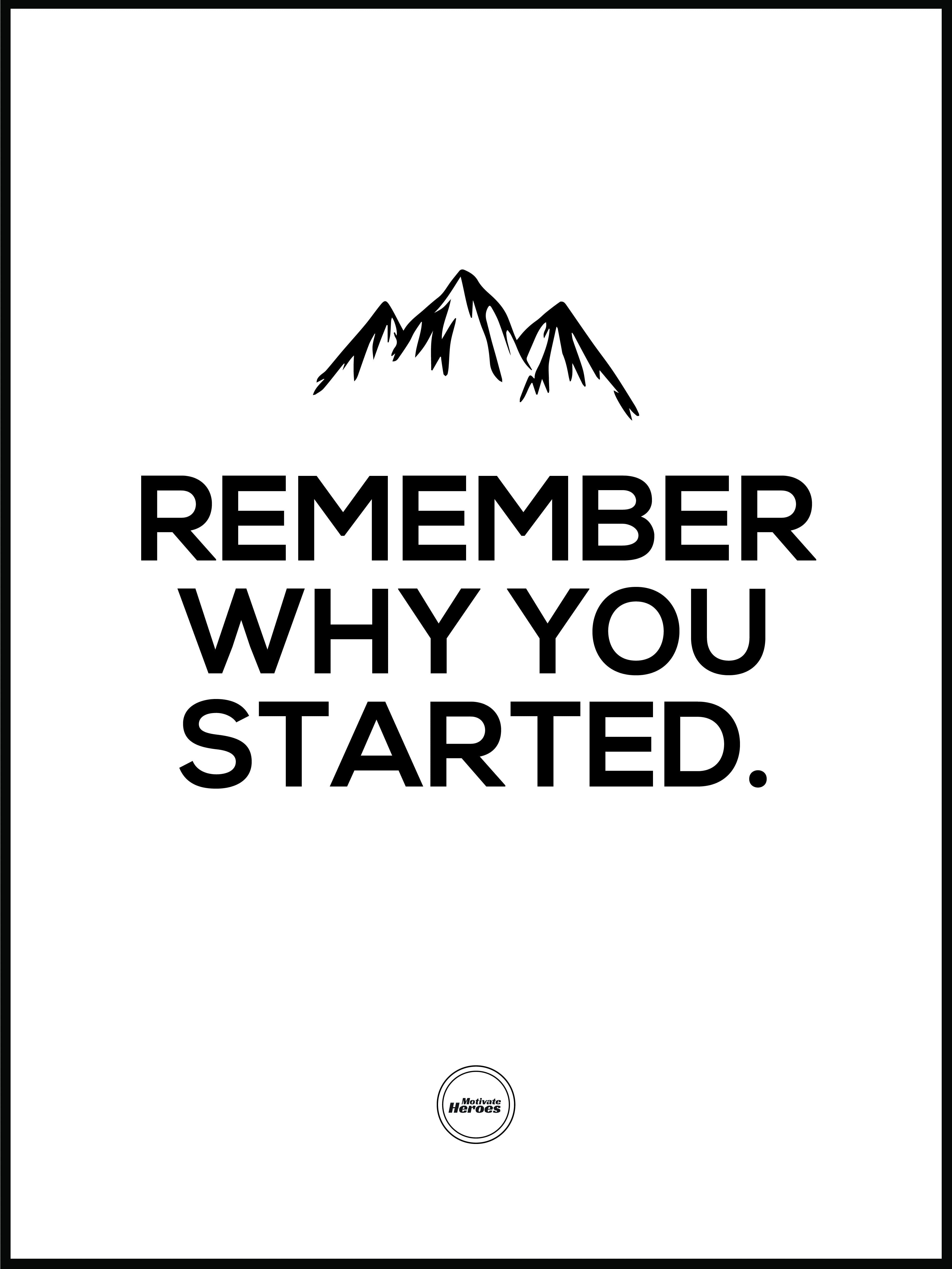 3610x4800 Remember Why You Started Poster Motivational Poster Online, Phone