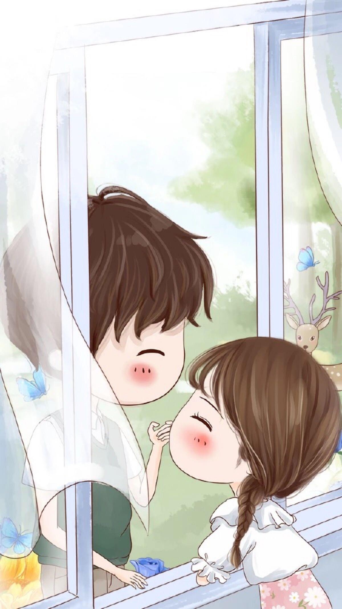 1200x2140 Look at the surroundings. Chibi girl. Cute couple, Phone