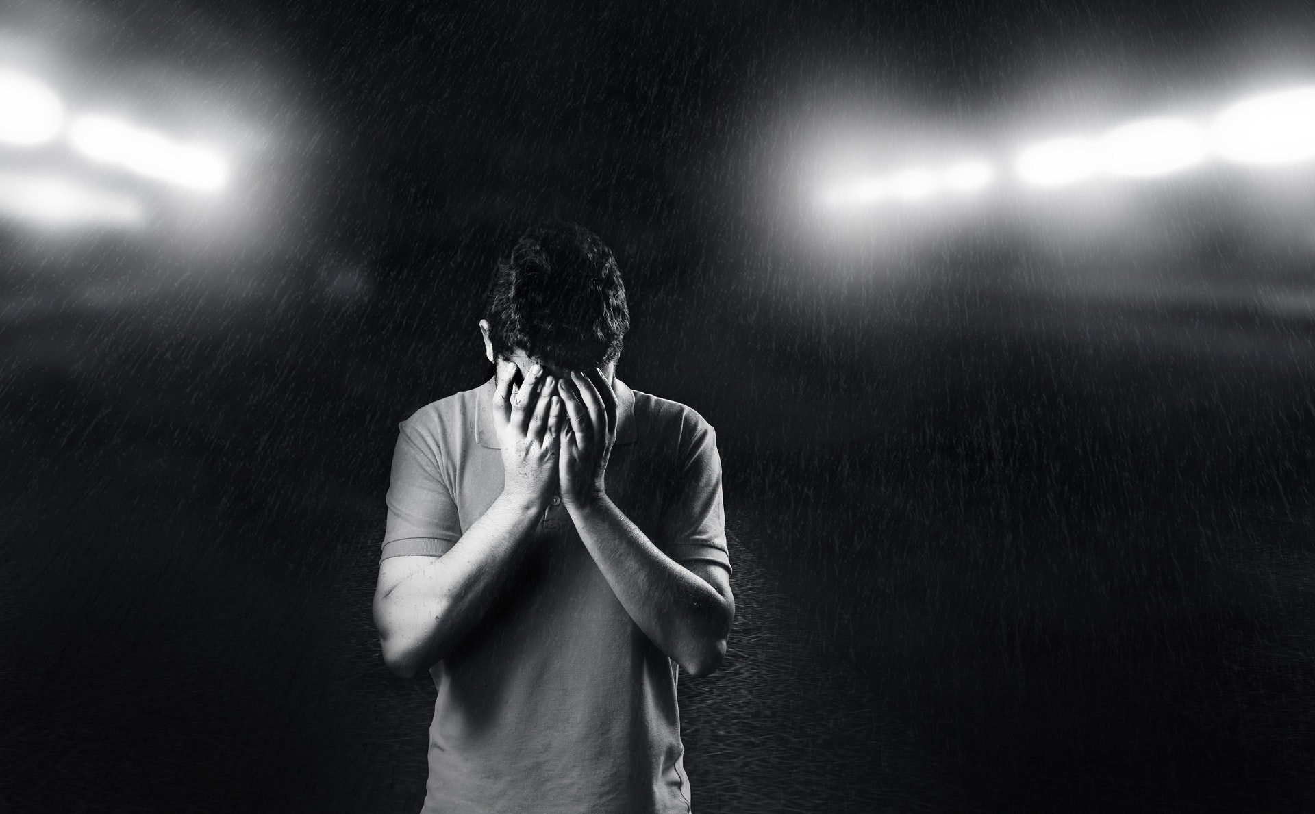 1920x1190 Really Sad Boy Crying In Raining Wallpaper Crying Black And White, Desktop