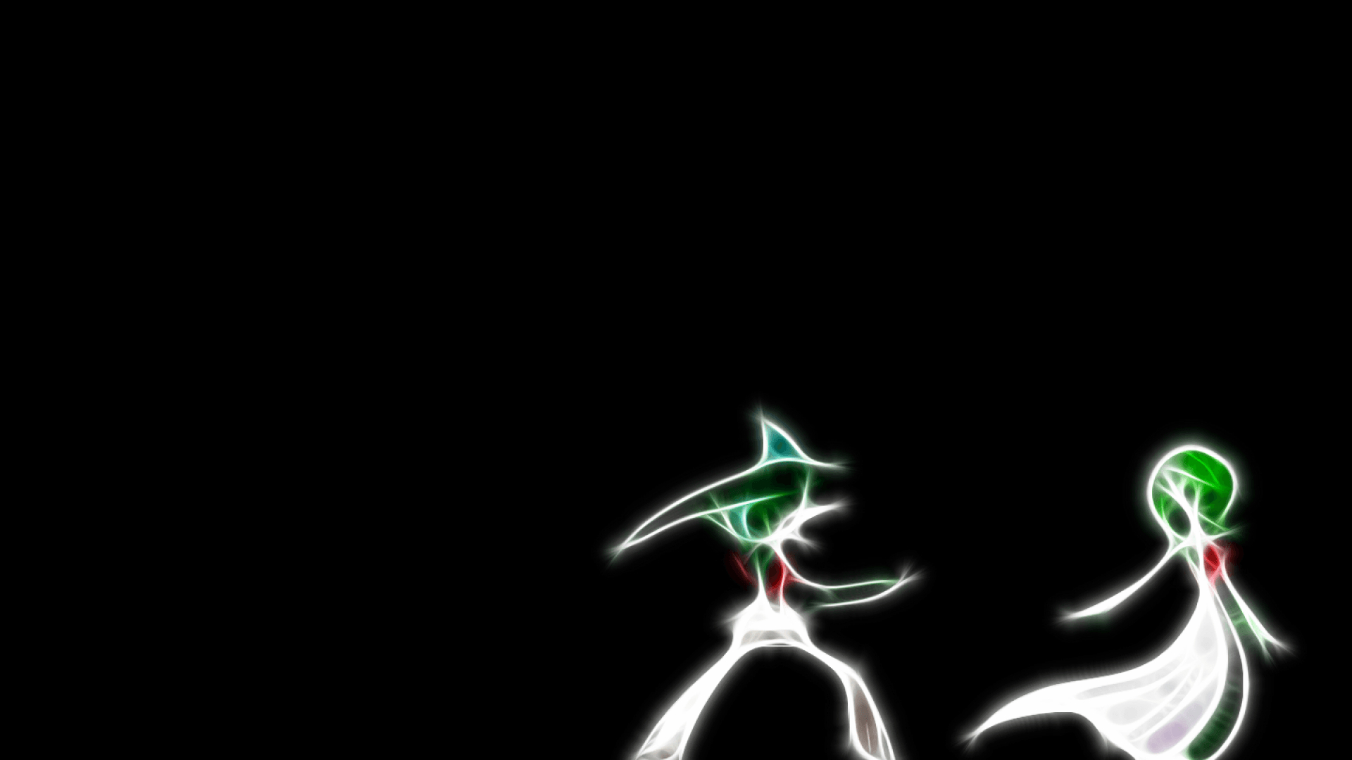 1920x1080 ScreenHeaven: Gallade Gardevoir Pokemon black background desktop, Desktop