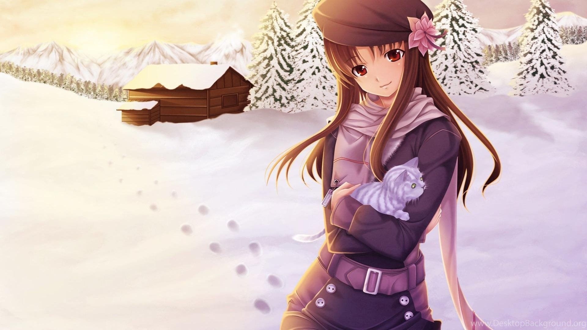 1920x1080 Wallpaper Korean Girl Anime Cute Sweet Winter Snow HD 184012.8, Desktop