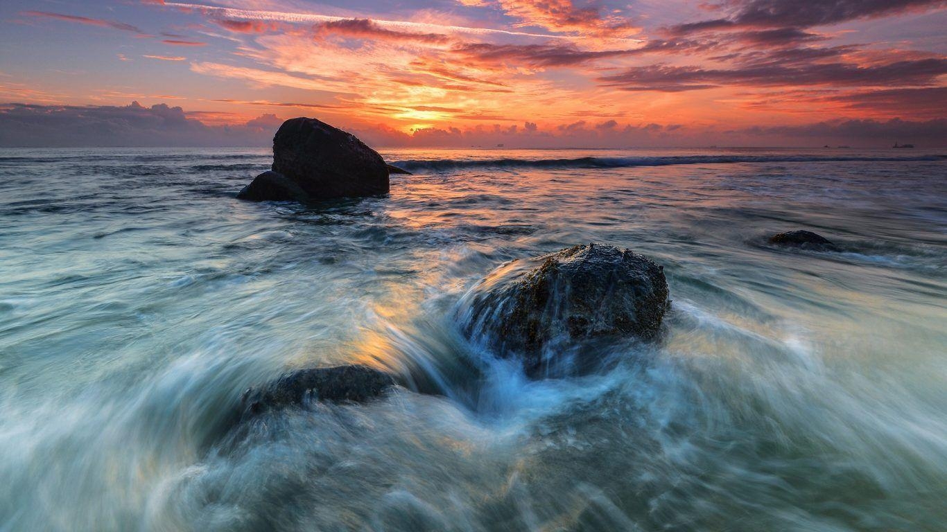 1370x770 Sea Ocean: Sky Clouds Ocean Brazil Scenery Nature Salvador Bahia, Desktop