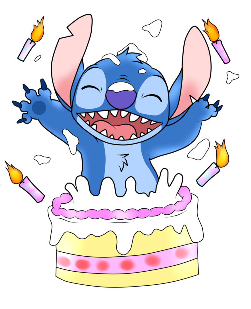 810x1000 surprise cake. Birthday cartoon, Stitch drawing, Birthday coloring pages, Phone