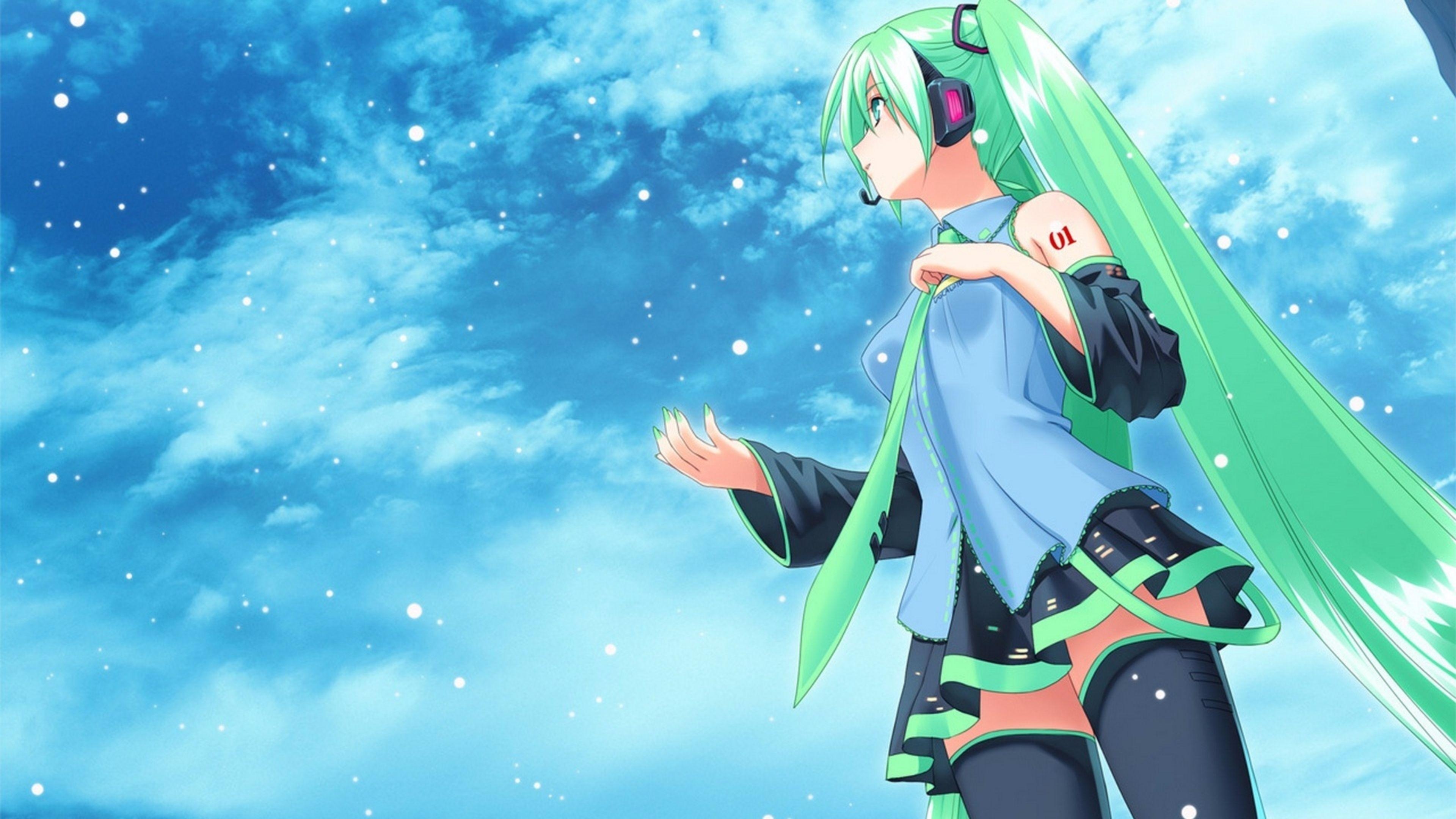 3840x2160 Green 4k Anime Wallpaper Simple White Classic Adjustable Skies, Desktop