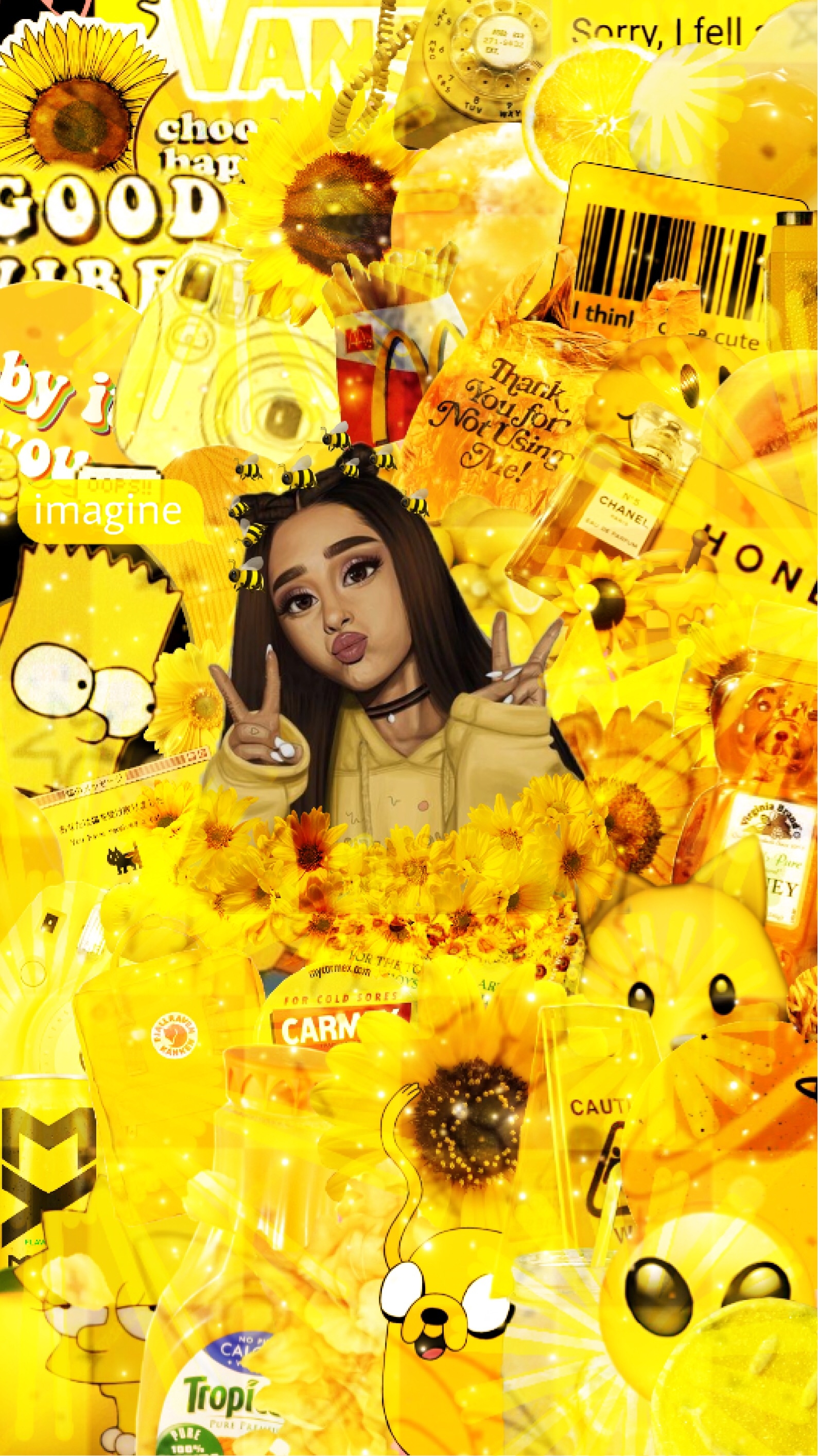 1590x2830 wallpaper ariana grande arianagrande yellow aesthetic, Phone