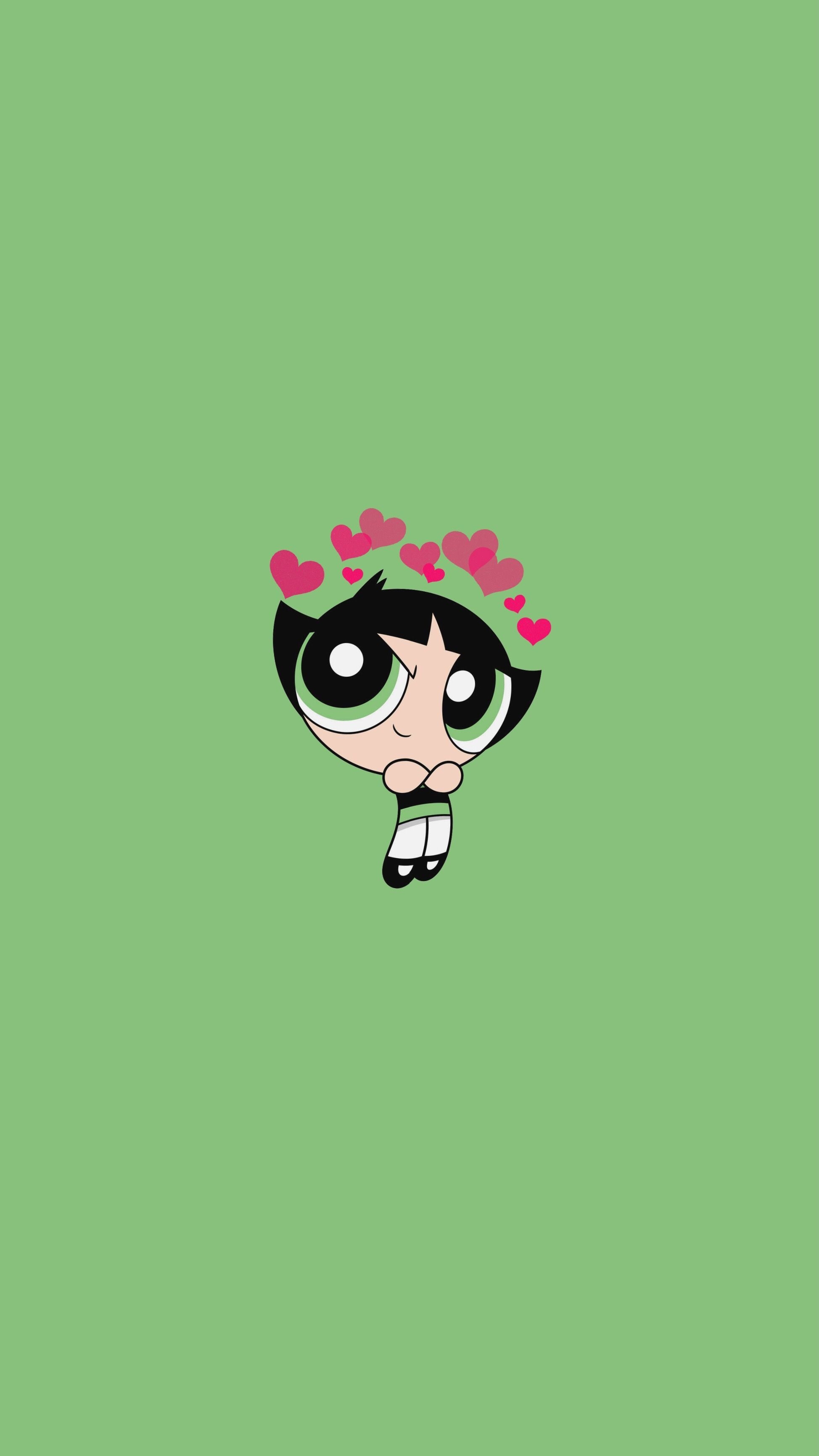 1950x3470 thepowerpuffgirls #powerpuff #buttercup #heart #heartcrown, Phone