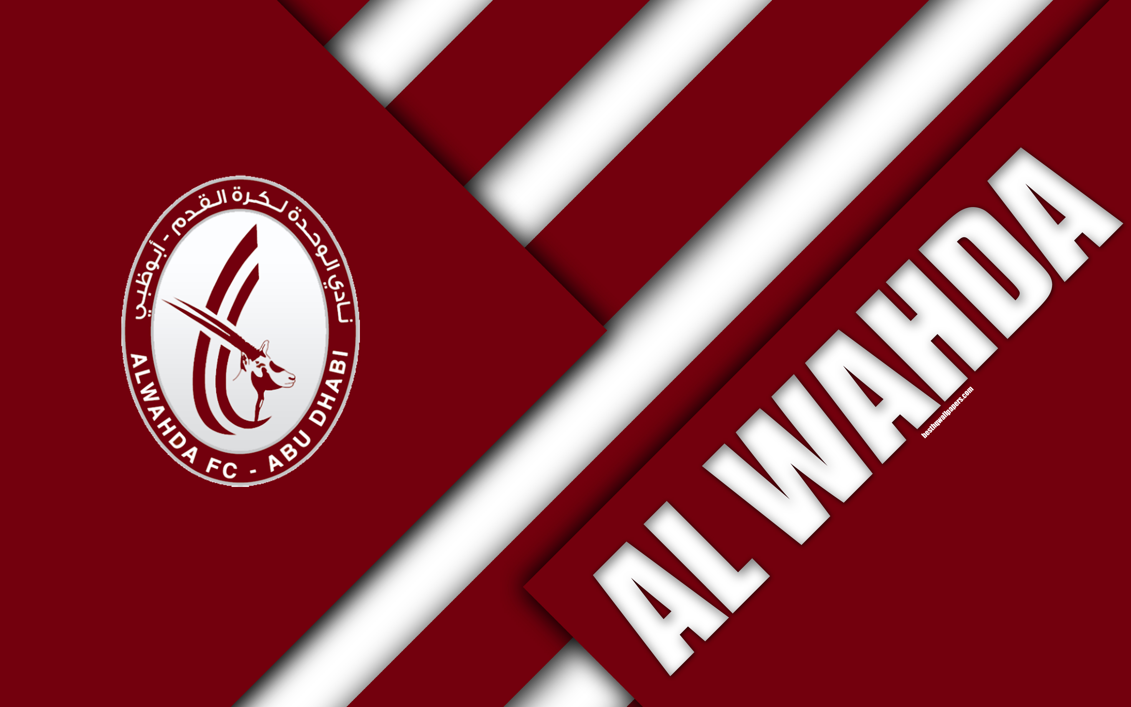 3840x2400 Download wallpaper Al Wahda FC, emirate football club, 4k, material, Desktop