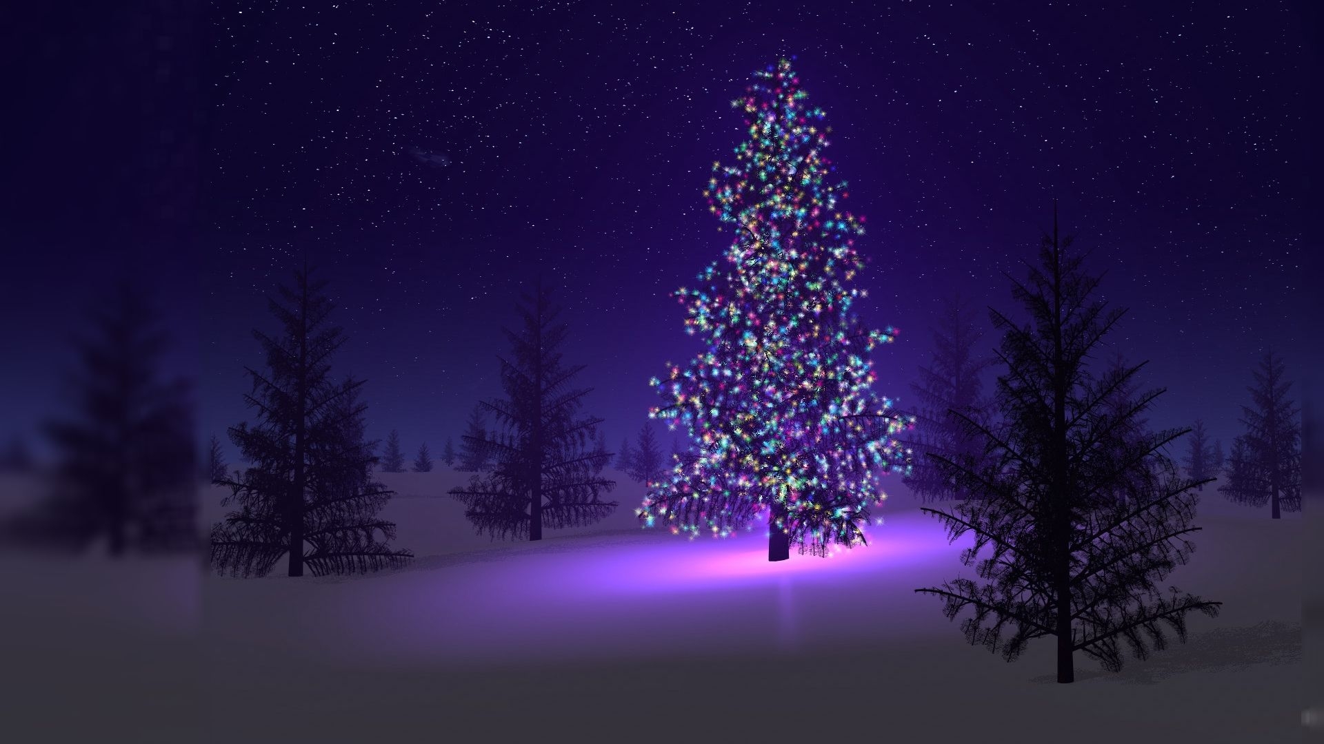 1920x1080 Christmas Tree At Night, Desktop