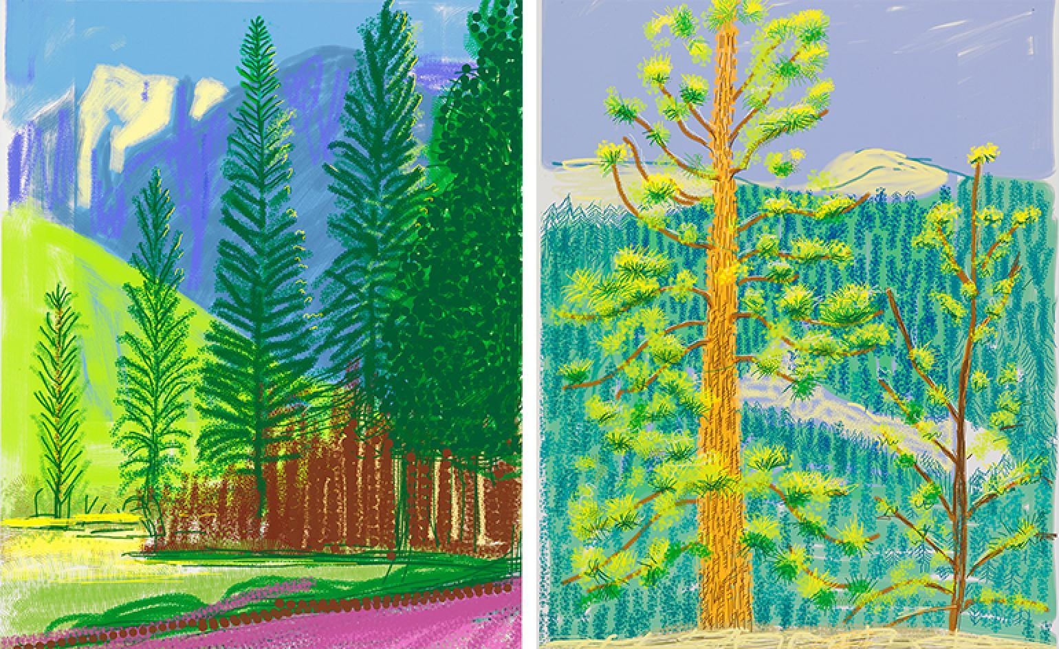 1540x950 David Hockney's 'The Yosemite Suite', at Pace Gallery NY. Wallpaper*, Desktop