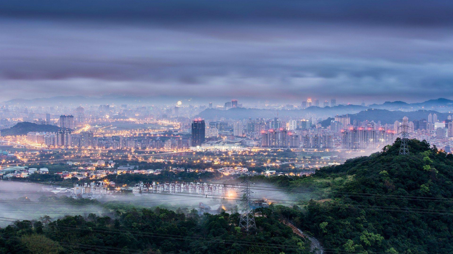 1920x1080 Misty Taipei in Taiwan wallpaper and image, Desktop