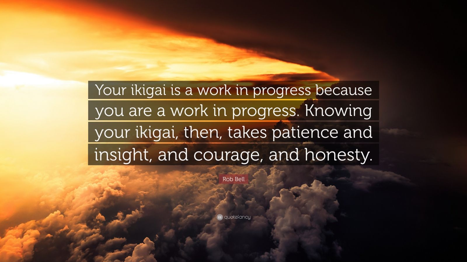 1600x900 Rob Bell Quote: “Your ikigai is a work in progress because you are a work in progress. Knowing your ikigai, then, takes patience and insi.”, Desktop