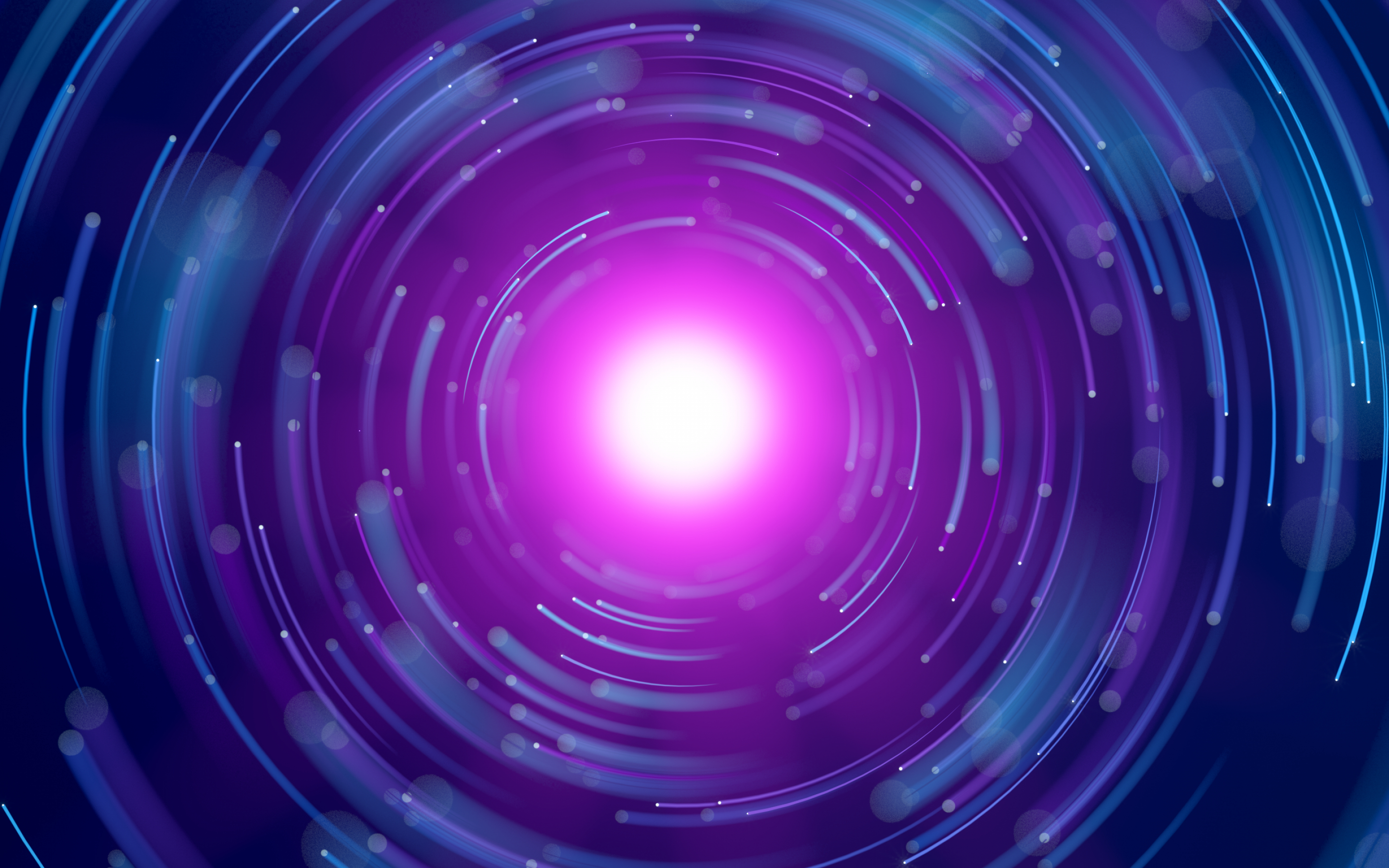 2880x1800 Spiral 4K Wallpaper, Glowing, Purple, Circles, Blue, Experiment, Render, Abstract, Desktop