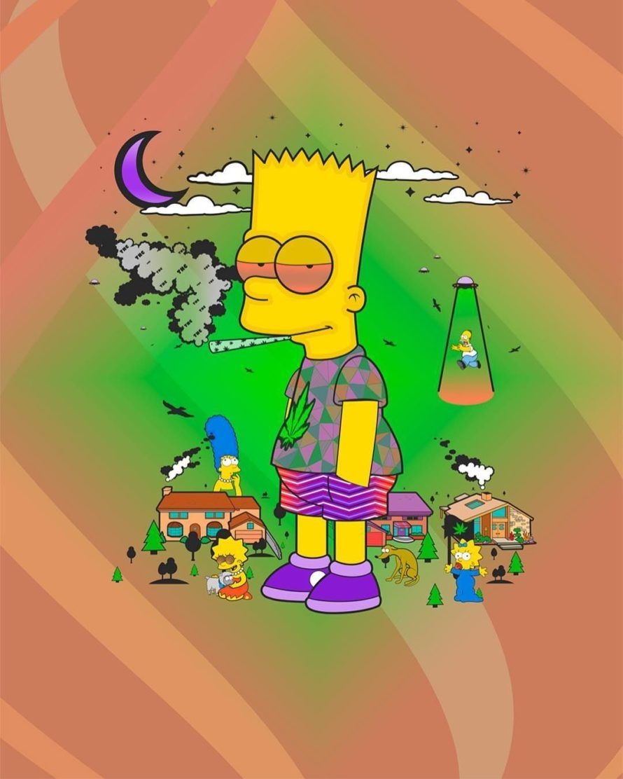 890x1120 Cartoon Wallpaper Weed, Phone